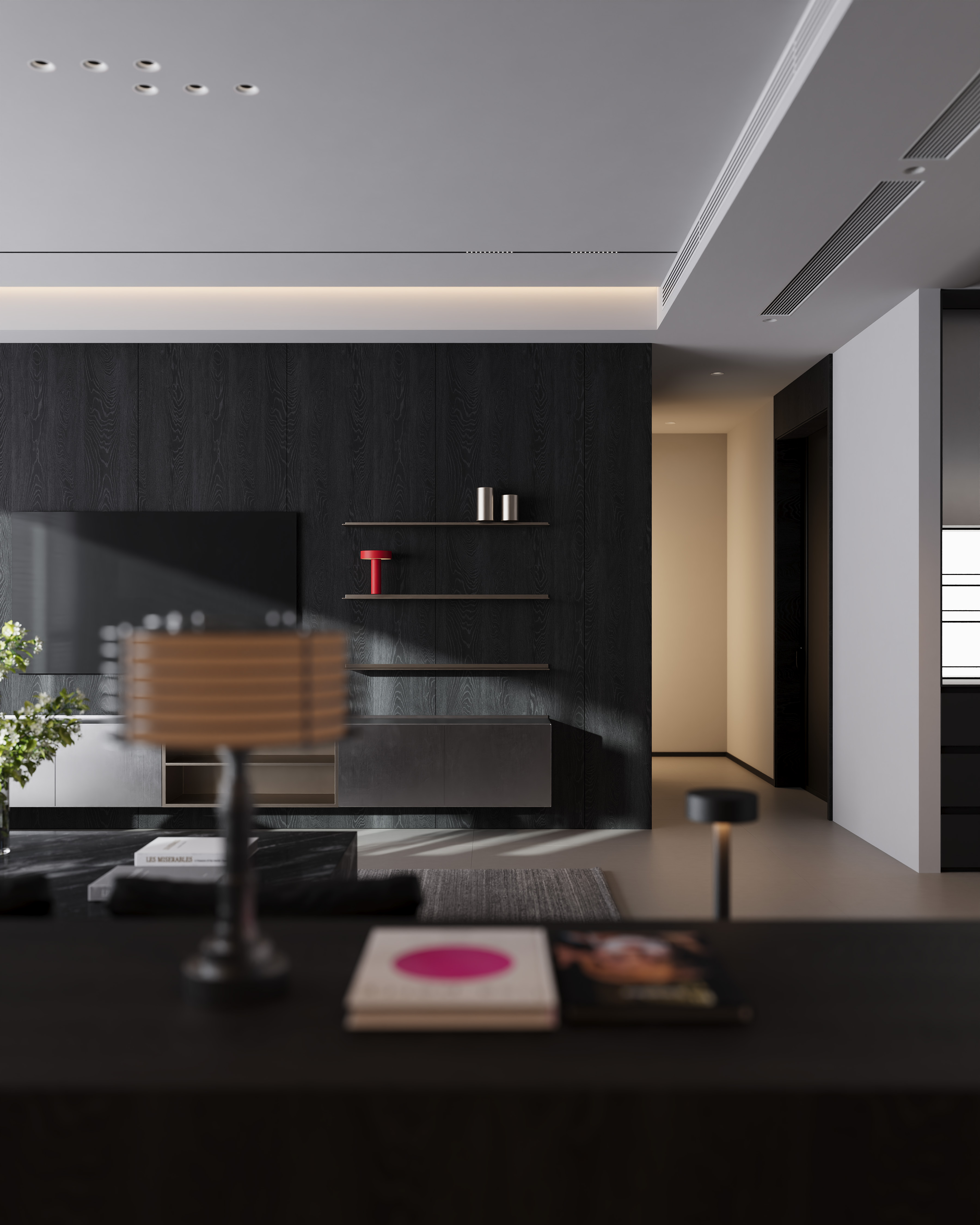 意式大平层设计案例（现代风格客餐厅）-21