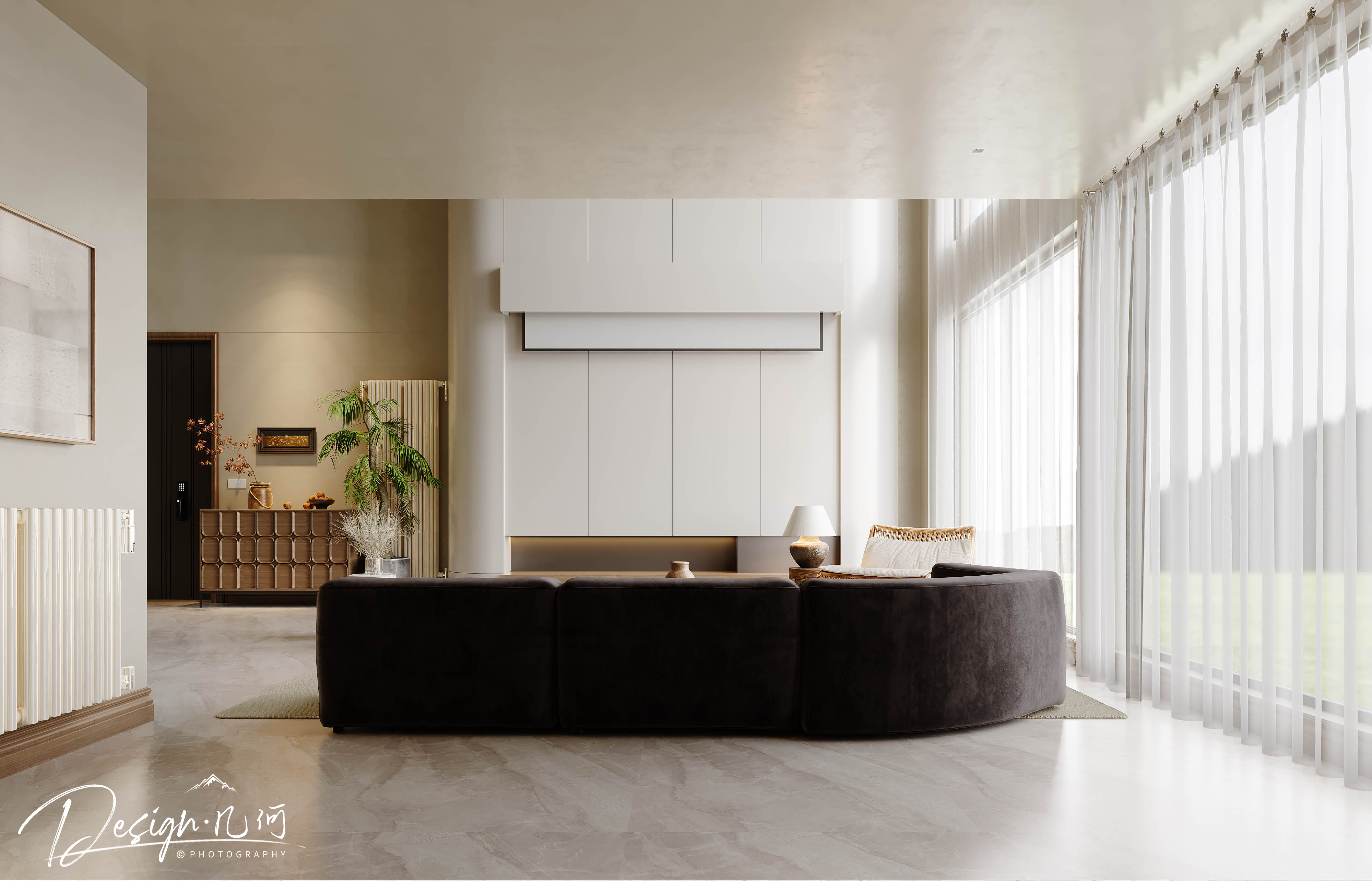 几何空间视觉表现 | 国建红郡中古风客餐厅-45