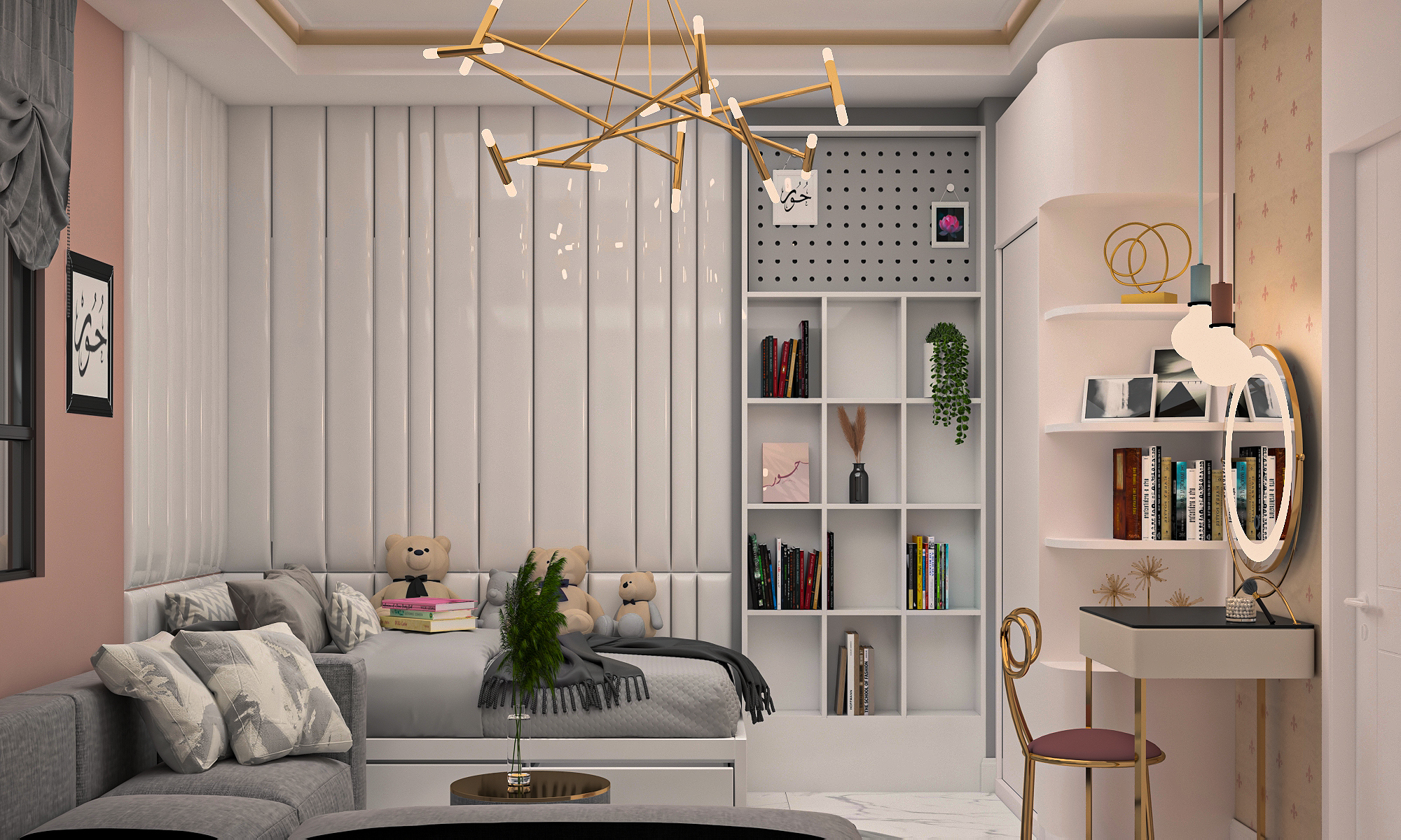 男孩女孩卧室现代室内设计-12