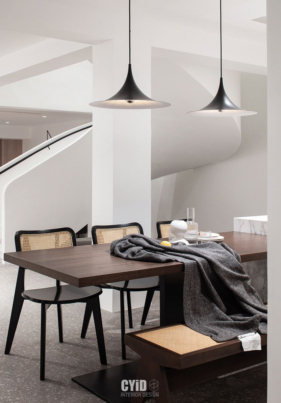 旋转艺术楼梯 x Mid-Century 家居风，打造治愈系生活空间-32