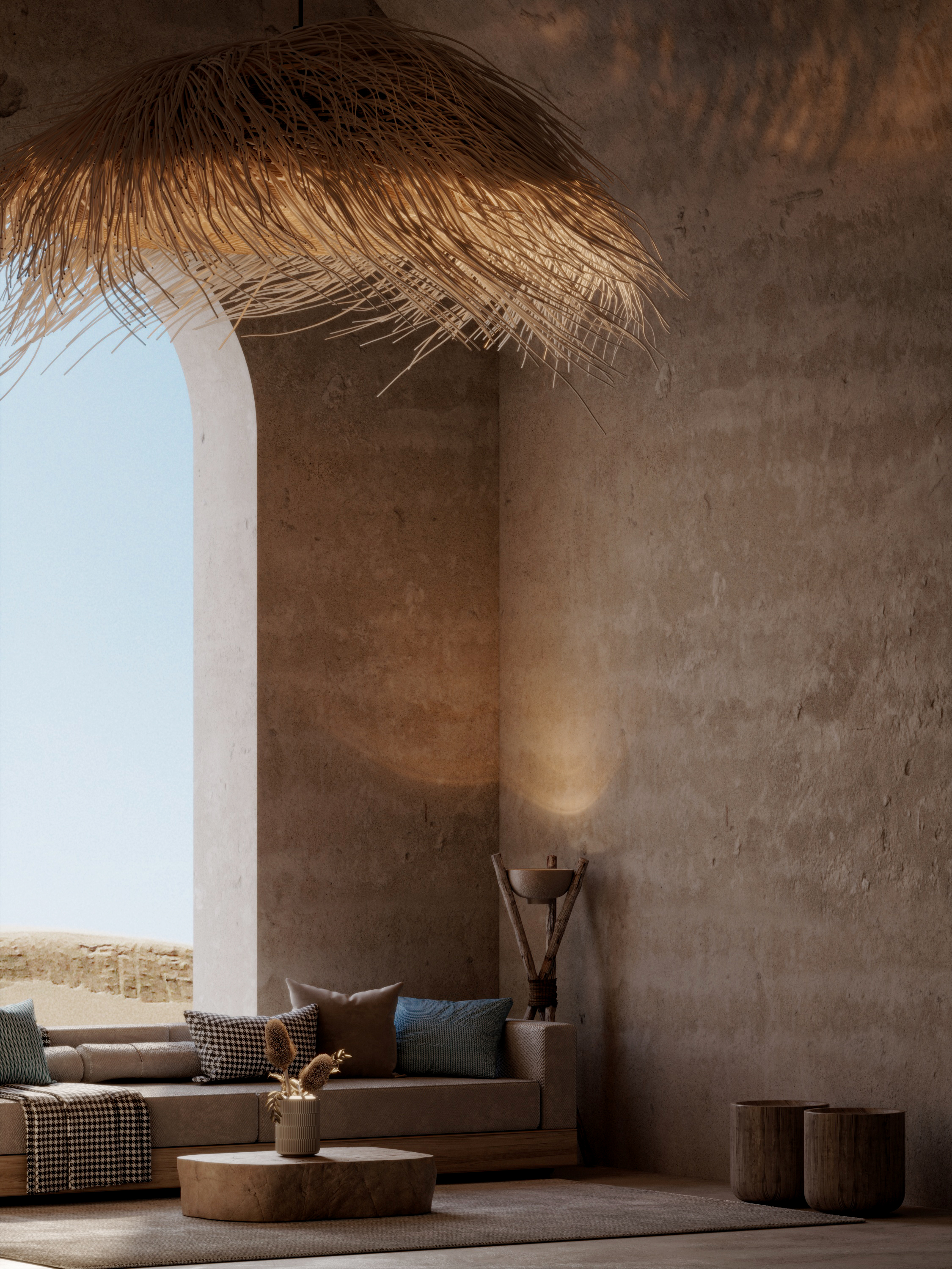 客厅与侘寂风内饰丨沙特阿拉伯-13