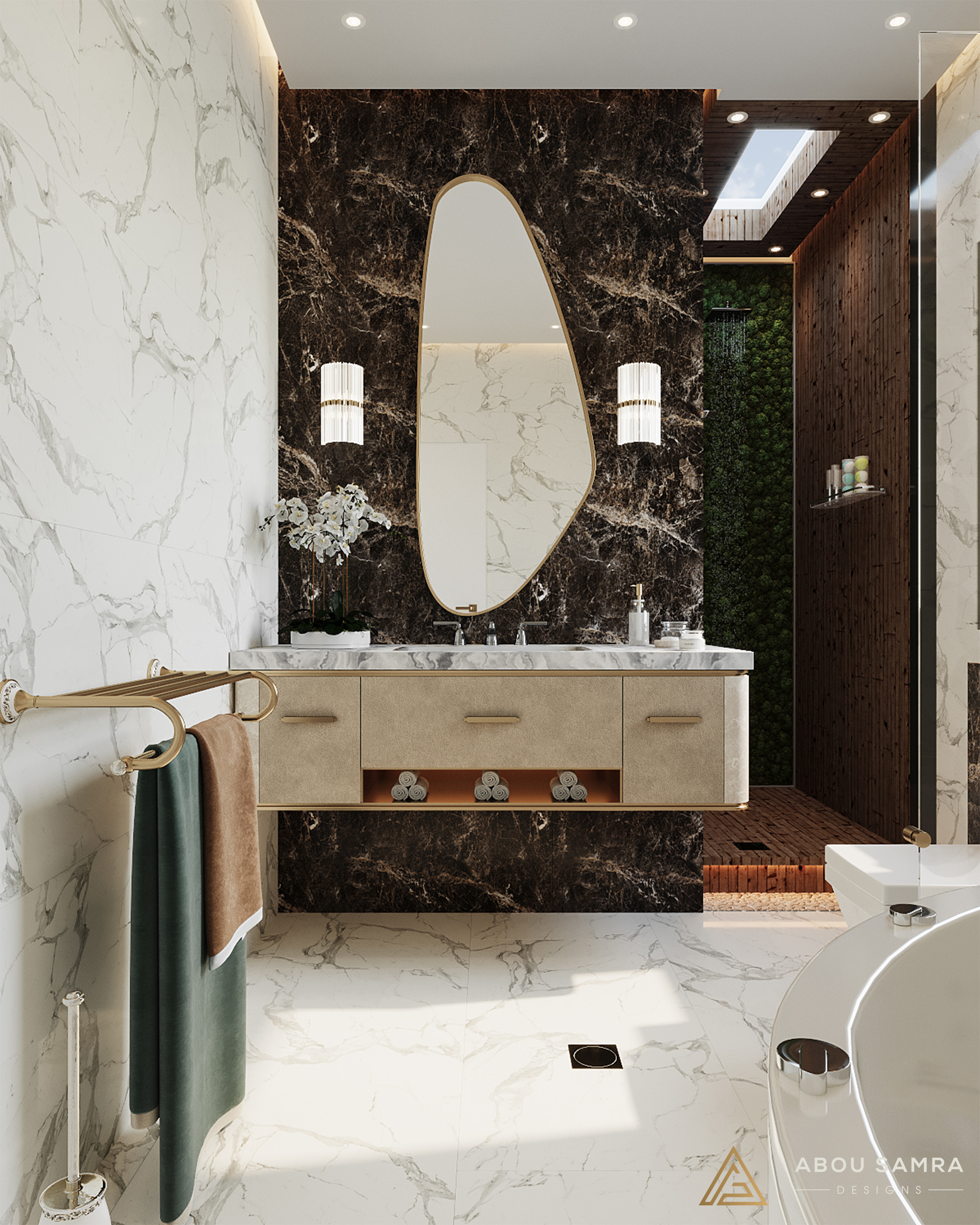 新古典主义卧室带浴室丨沙特阿拉伯丨Abou Samra Group-16