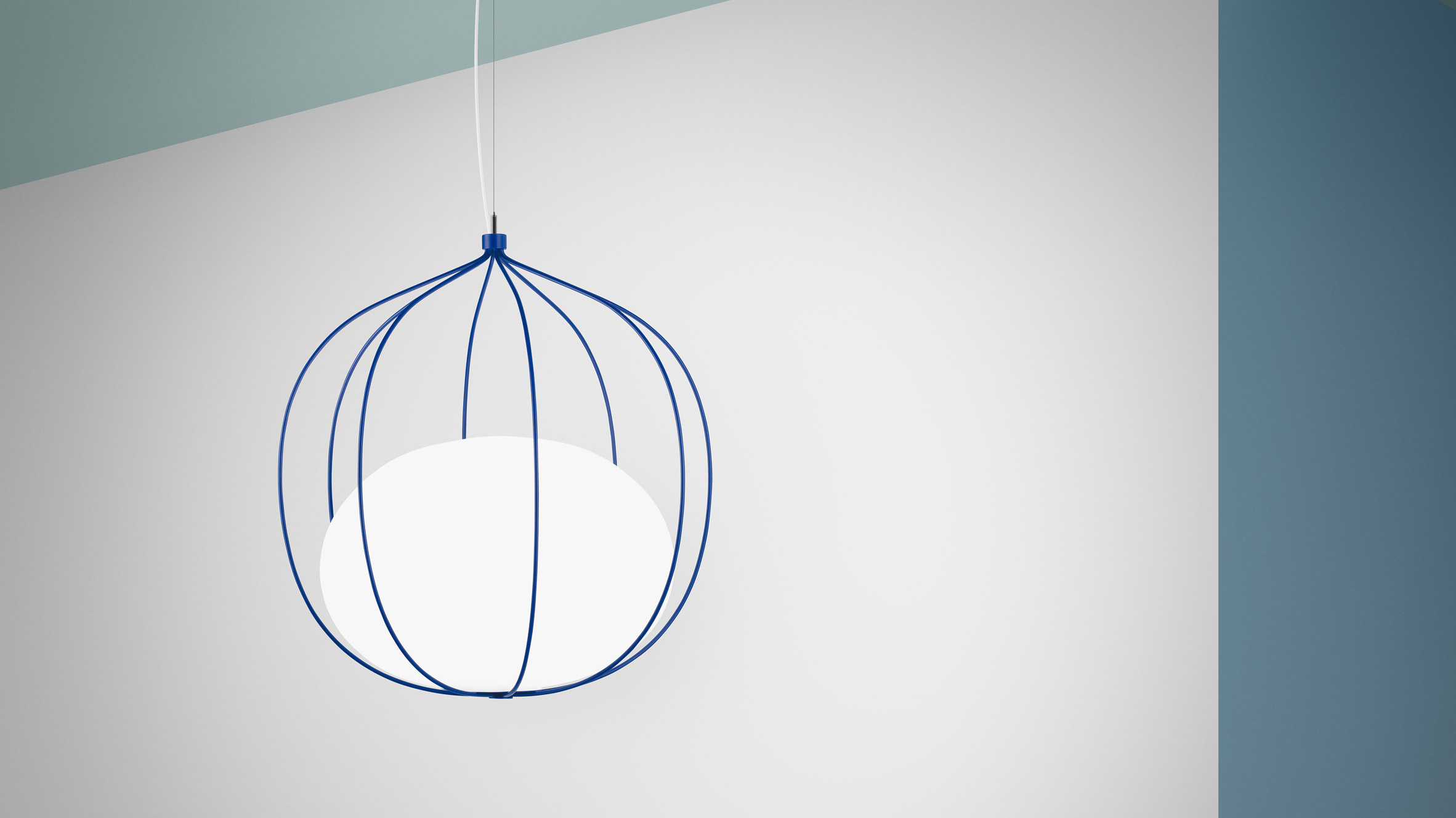 Front's Hoop lamp features glass pendant trapped inside wire cage-0