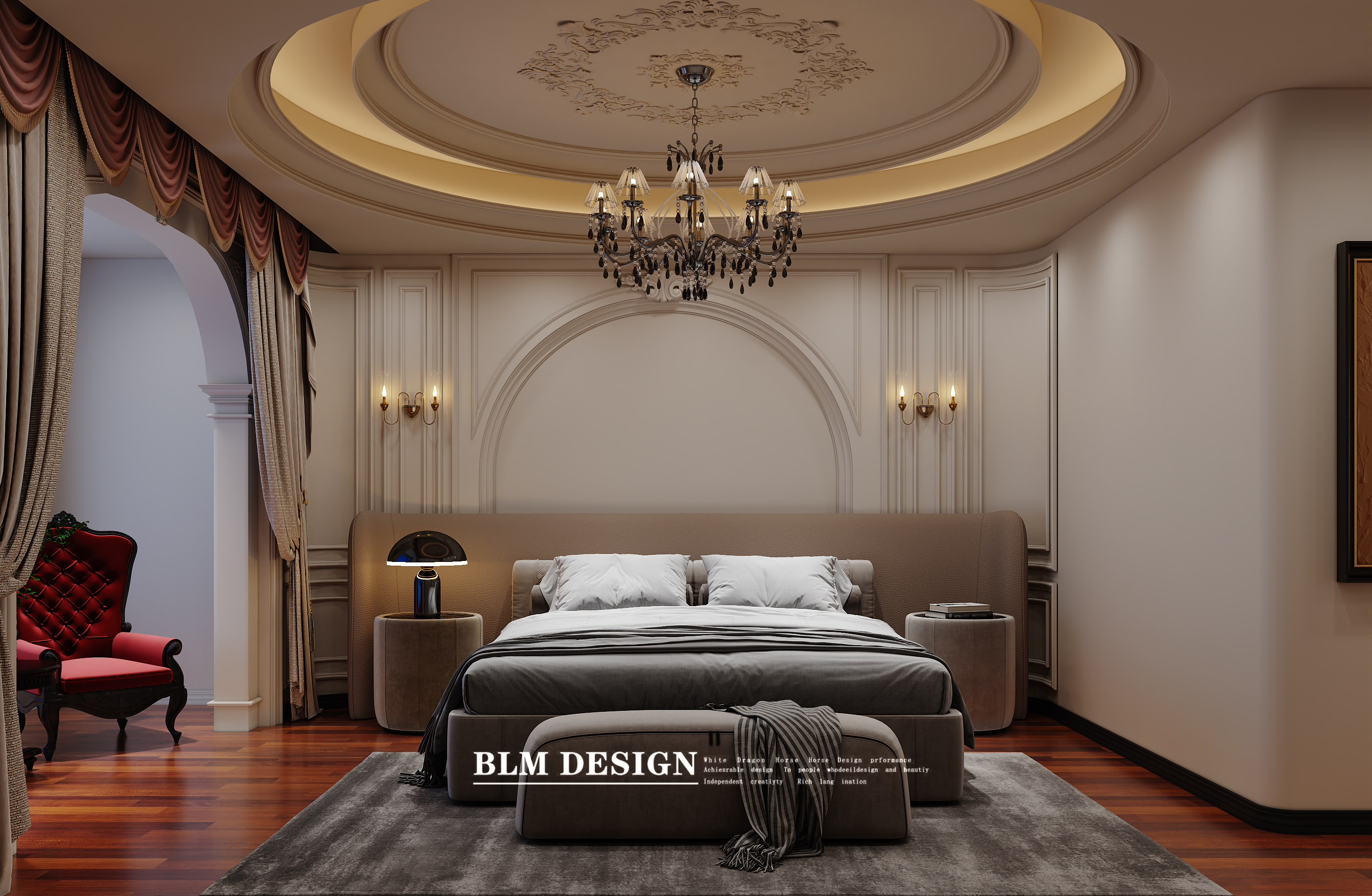 美式复古家装效果图案例-8