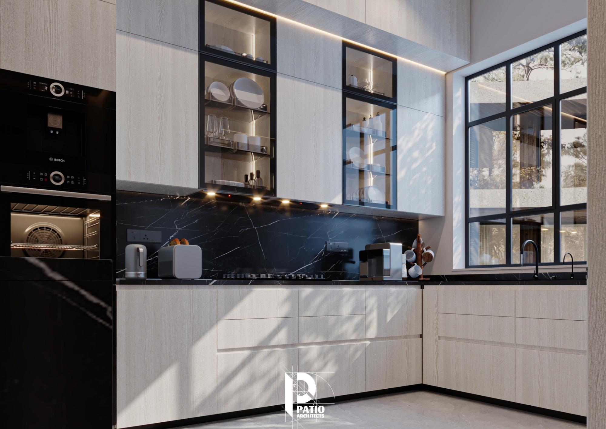 现代起居,餐厅与厨房室内设计丨沙特阿拉伯利雅得丨Patio Architects L.L.C-17