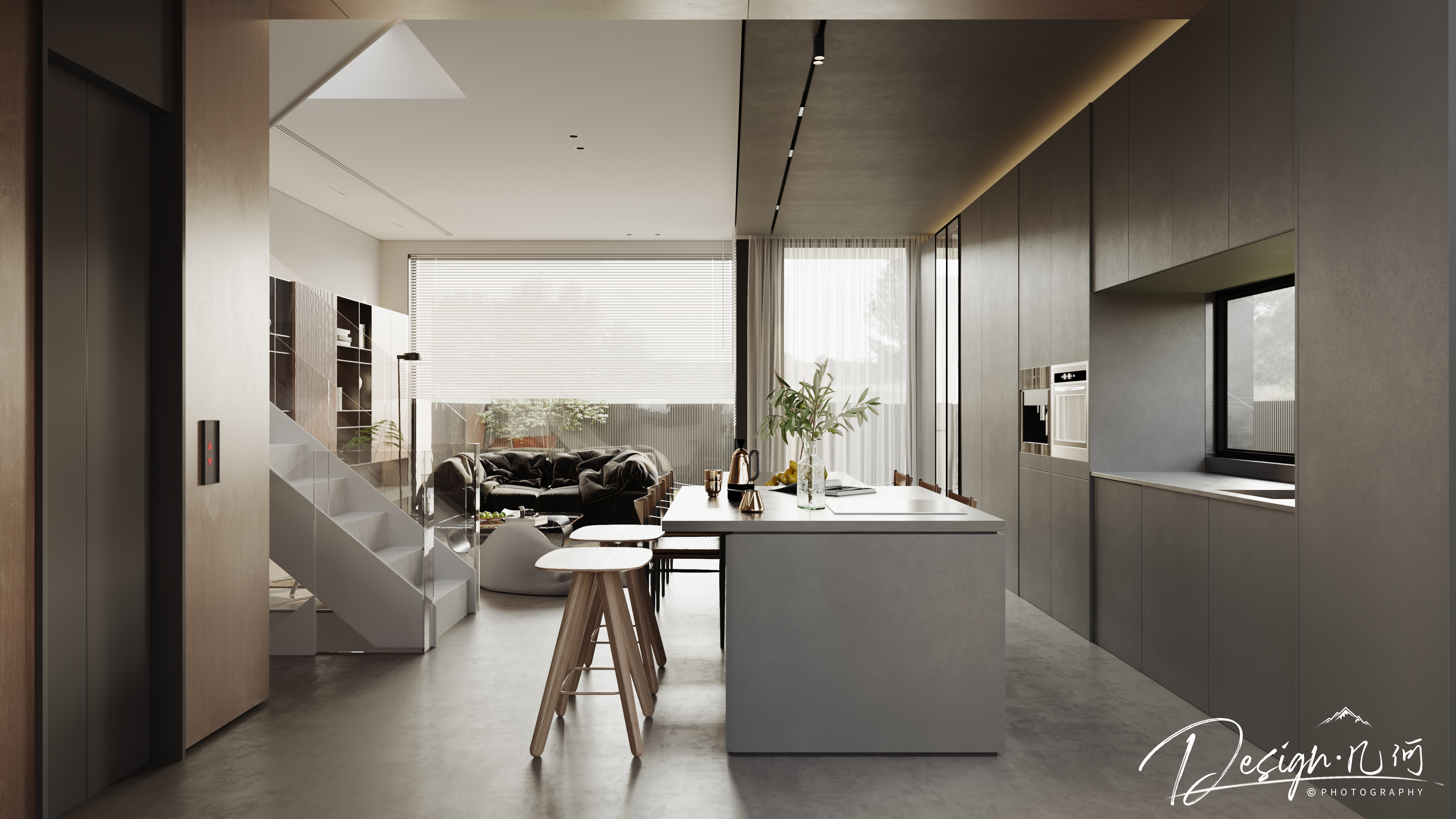 几何空间视觉表现 | 万科城市之光现代客餐厅-2