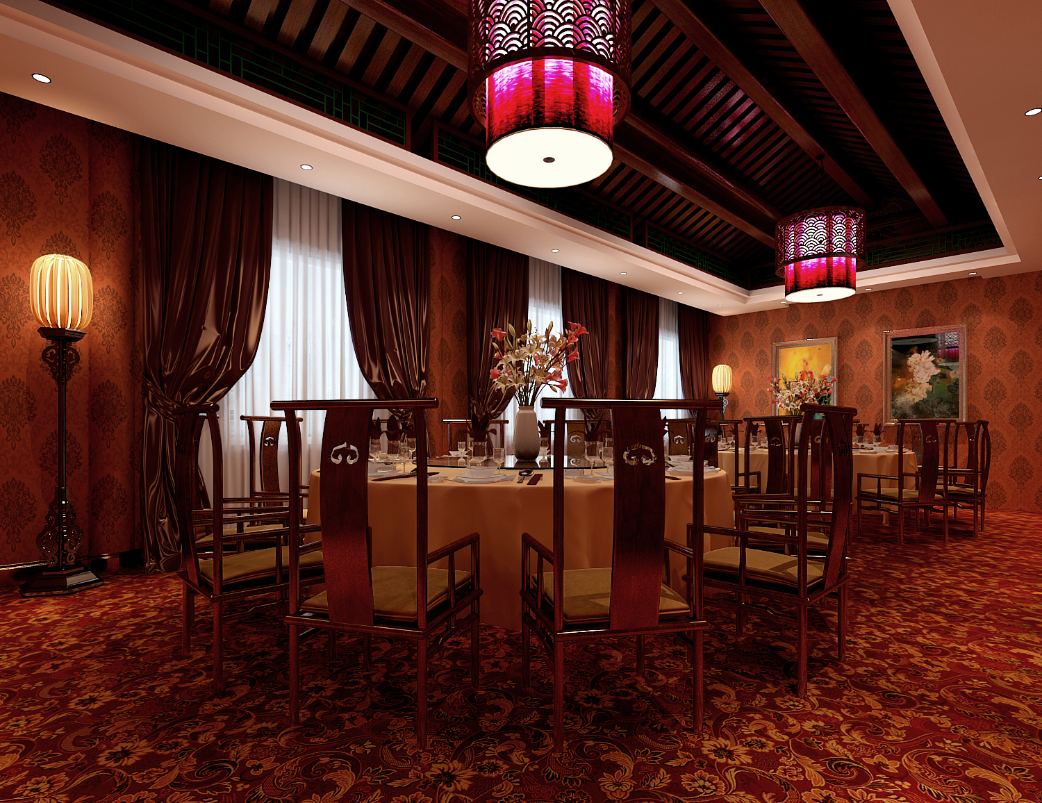新中式风格奢华酒店餐厅 会所包房 包厢 包间 高清效果-2-17