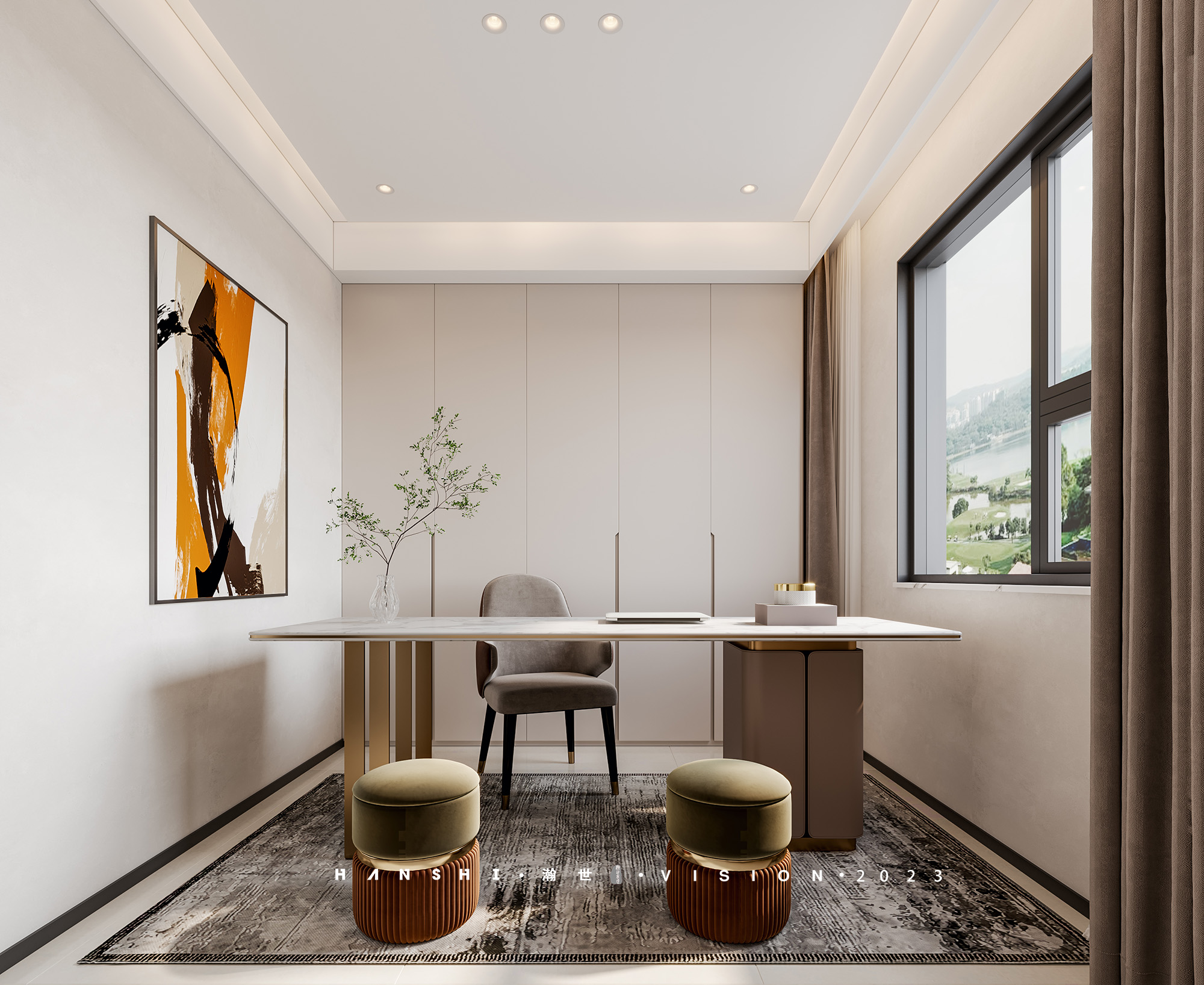 现代轻奢别墅一瀚世表现-11