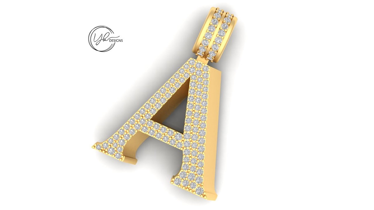 Alphabets pendant cad designs-0