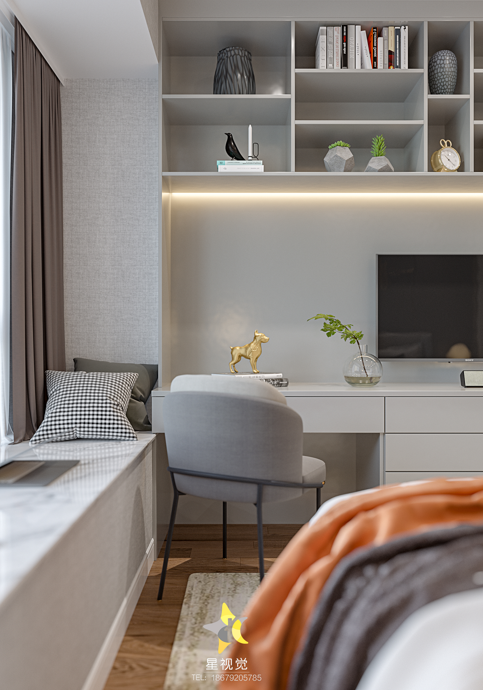 融合色彩的轻奢样板间-8