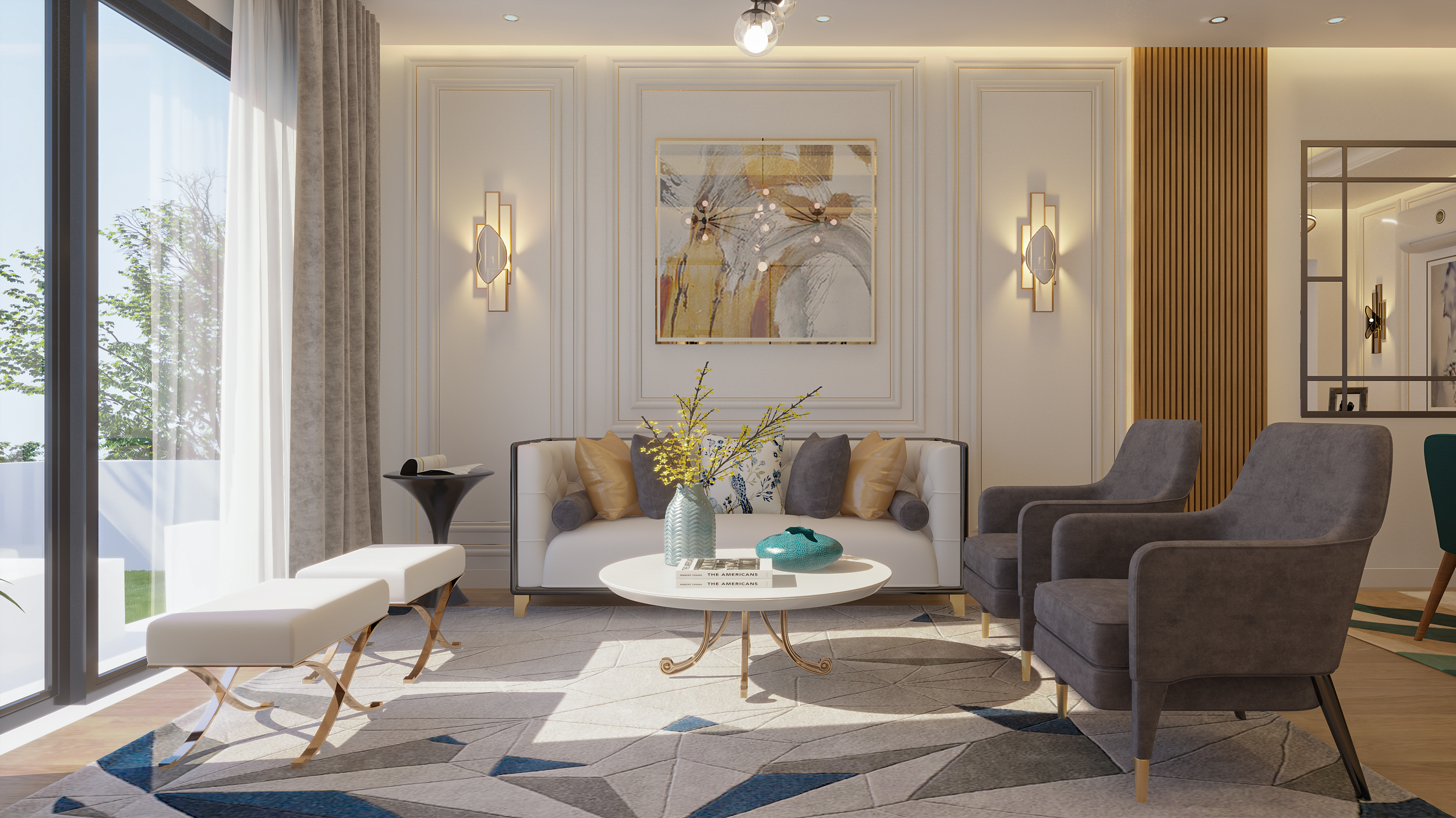 Villa First Floor & Living interior Design (Madinaty)-4