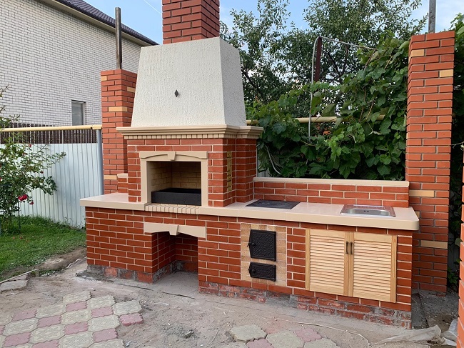 砖砌烧烤炉建造-19