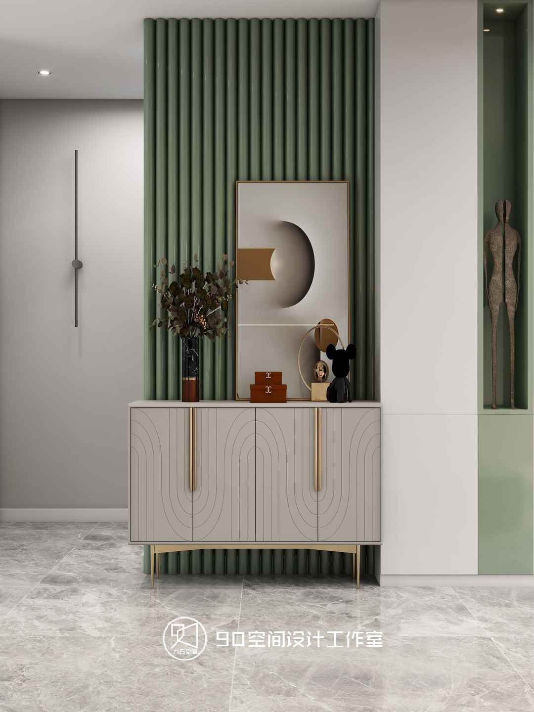 《薄荷绿》87 平方现代简约空间设计-18