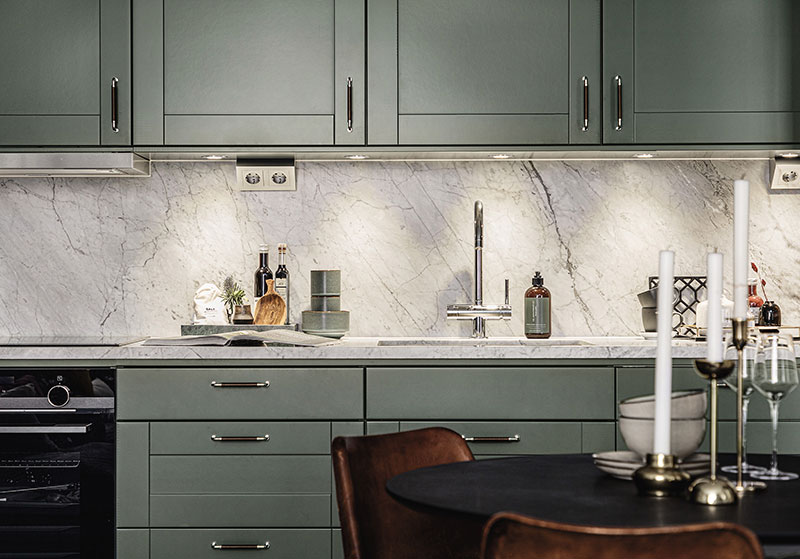 瑞典绿色厨房小公寓（54 平米）-5