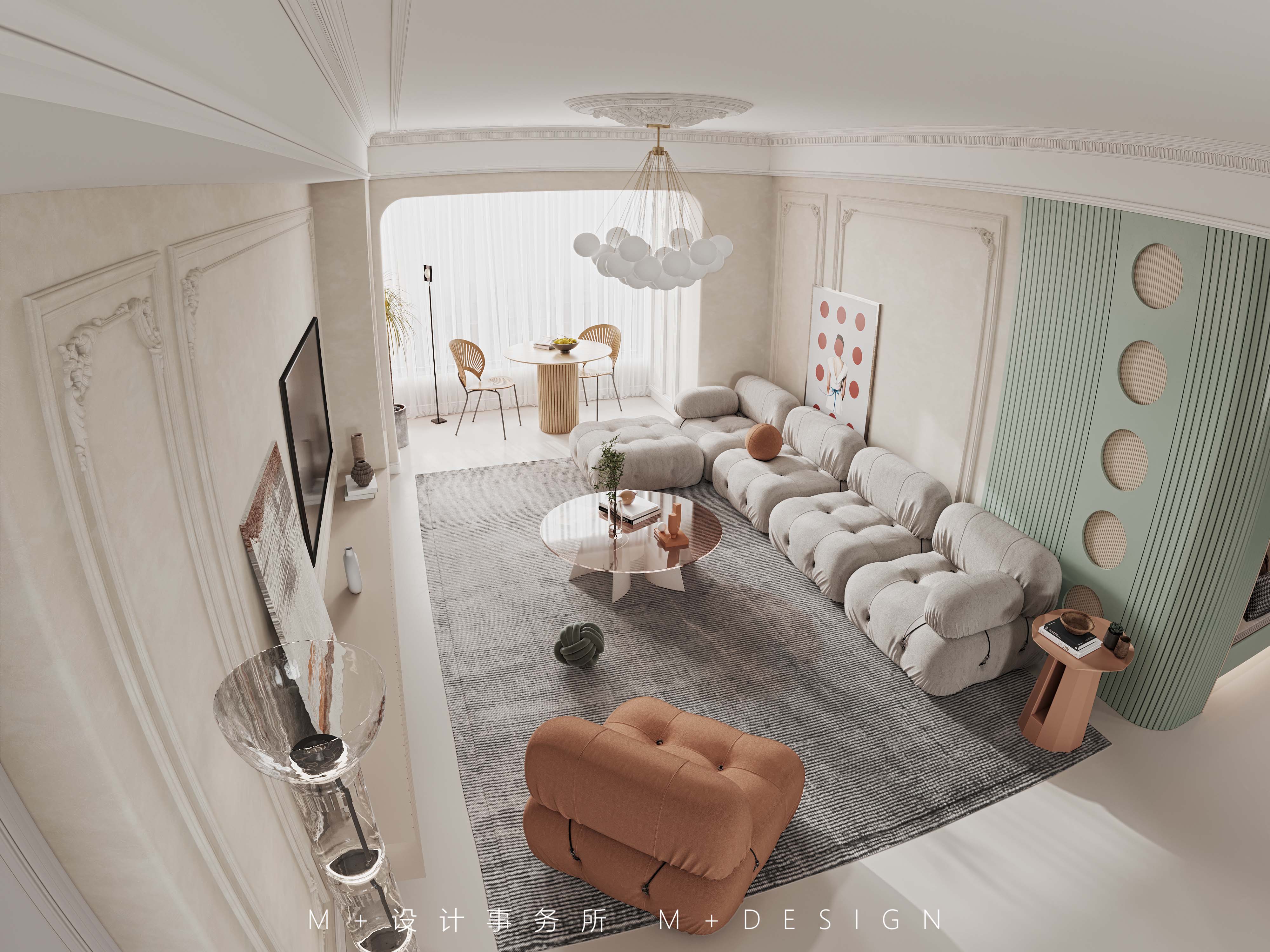 乾元国际 120㎡奶油法式风丨中国兰州丨长沙美加空间创意设计事务所-28