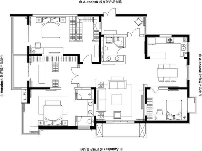 山东威海蓝湾怡庭200平米四居及以上装修案例丨中国威海-9