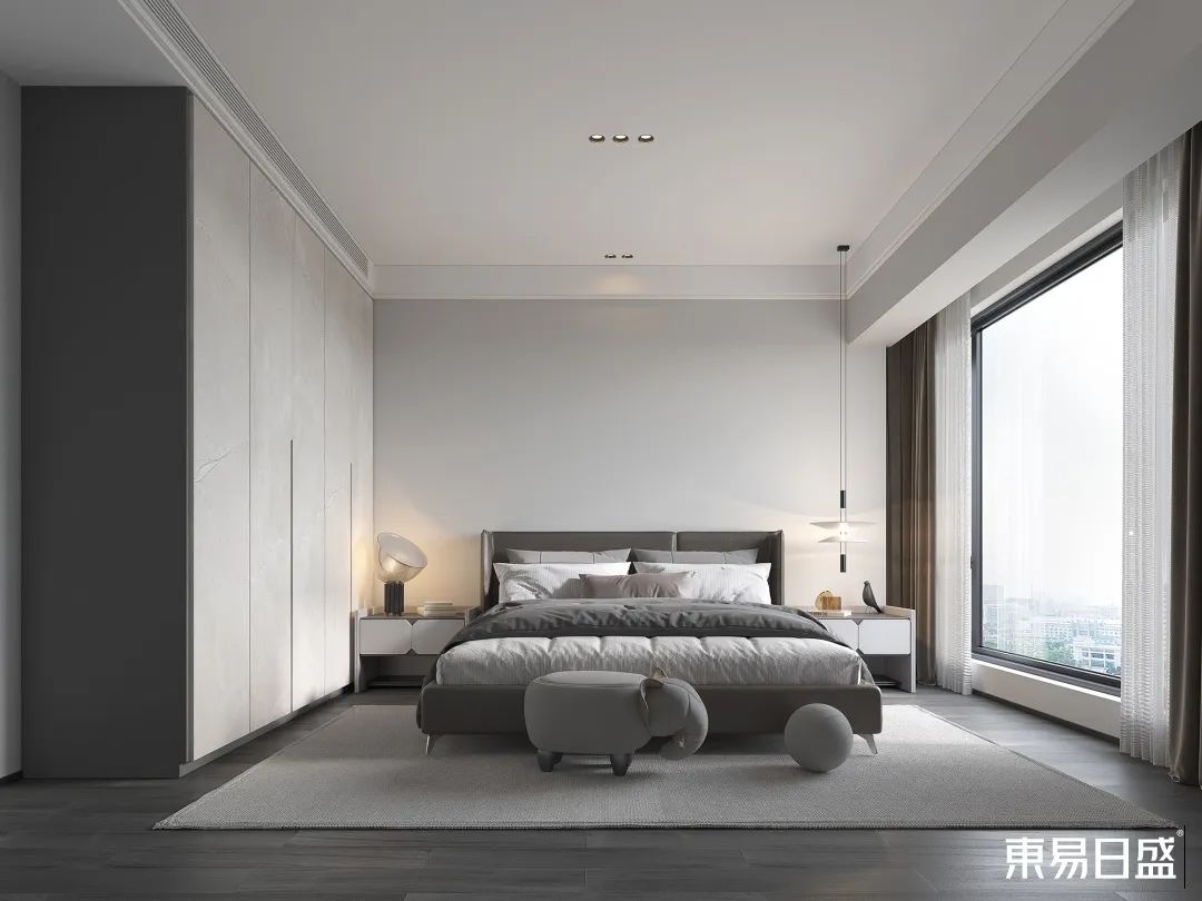 【案例】95㎡两居现代简约风格：绿意将至-38