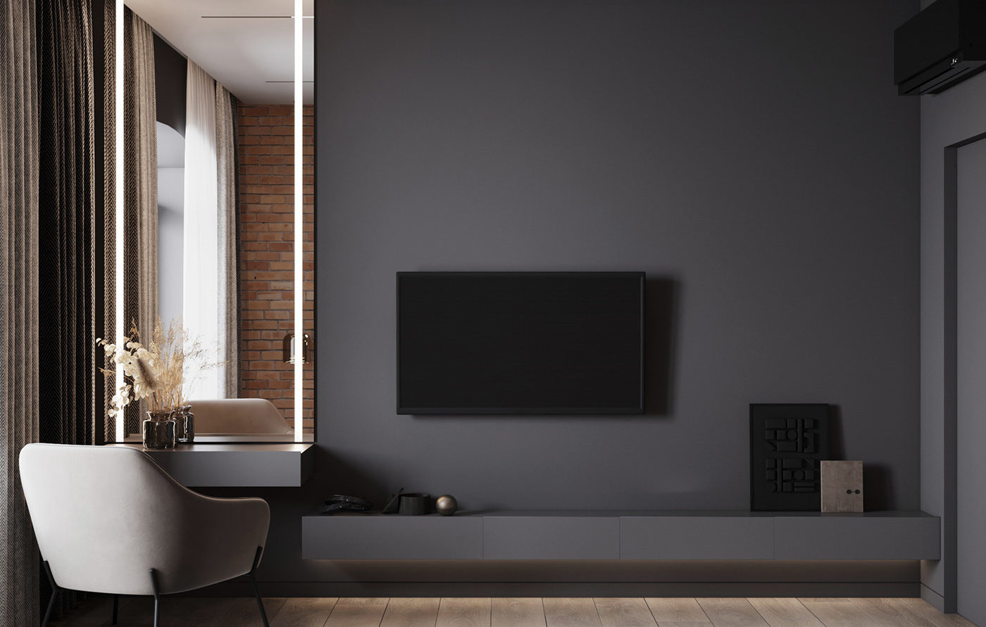 原木与灰色 打造舒适温暖的居住空间                     -17