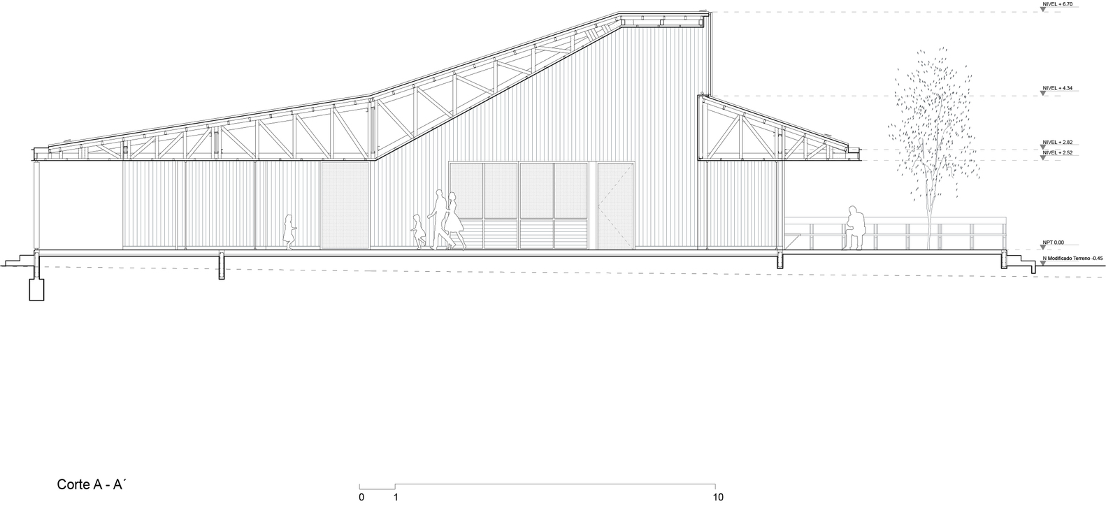智利 Melirrehue 乡村学校 · 多功能中央庭院设计-29