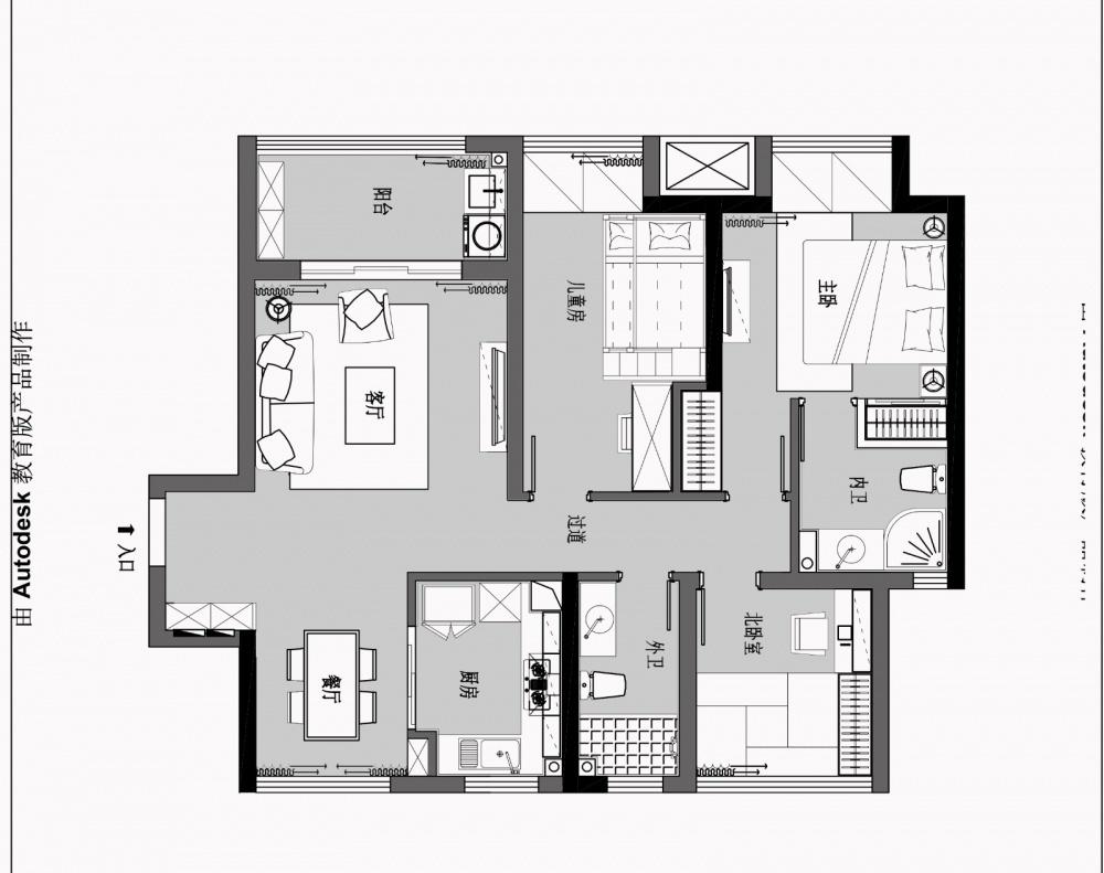轻奢简约四口之家,为孩子打造趣味成长空间-9