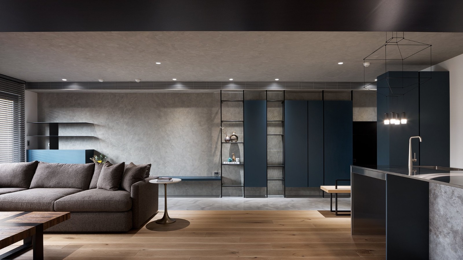 L宅--现代简约灰色调原木风  宇椽室内设计-6