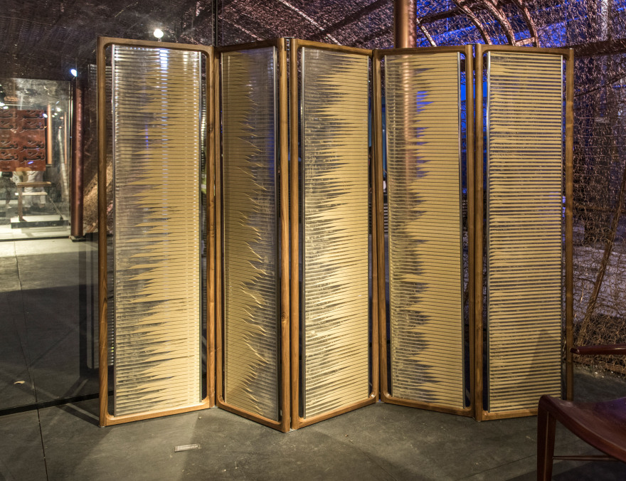 Bulbous copper pavilion built from old bedsprings at Dubai Design Week-18