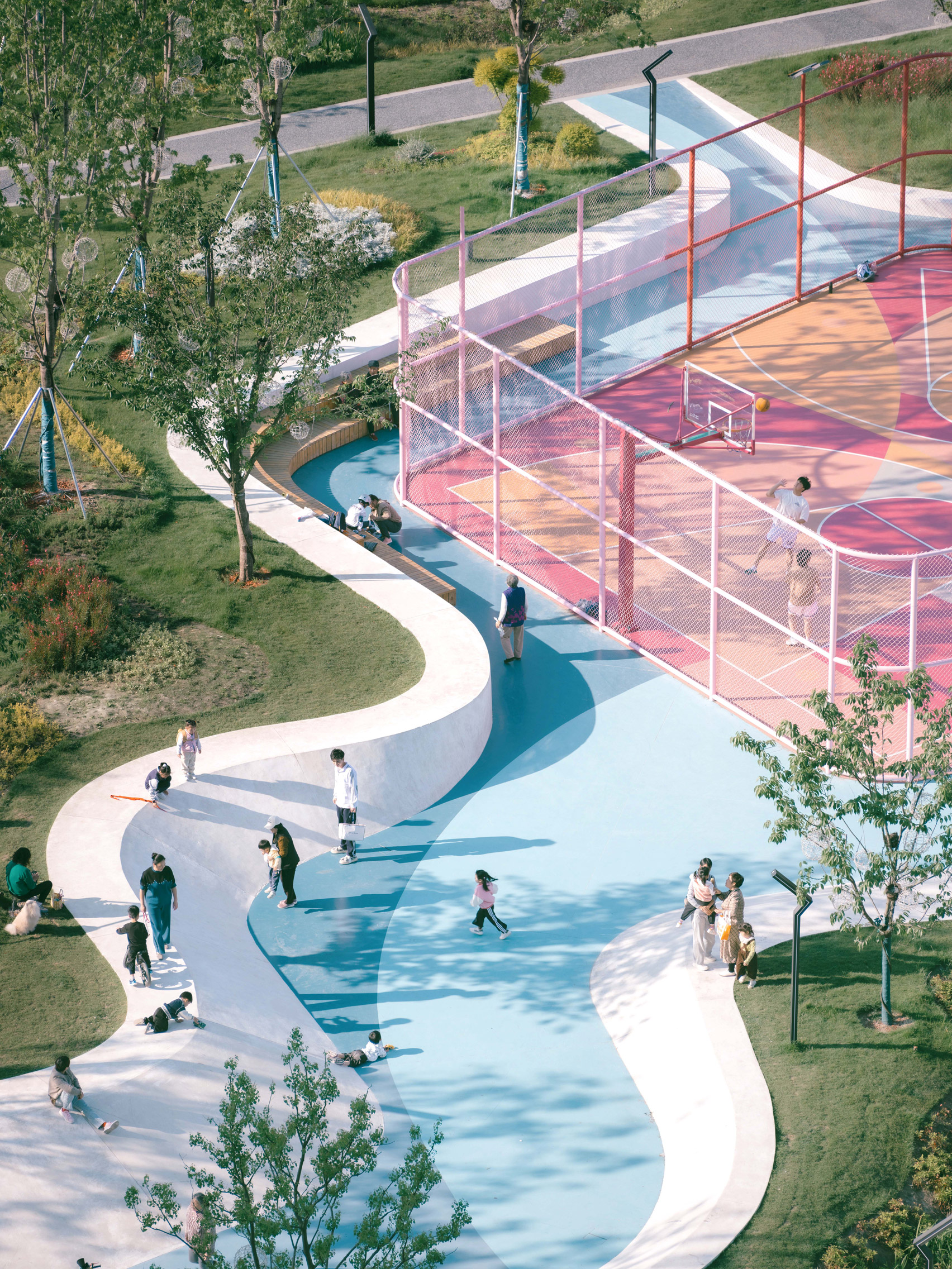 SoBA designs colourful sports park informed by local opera costumes-11