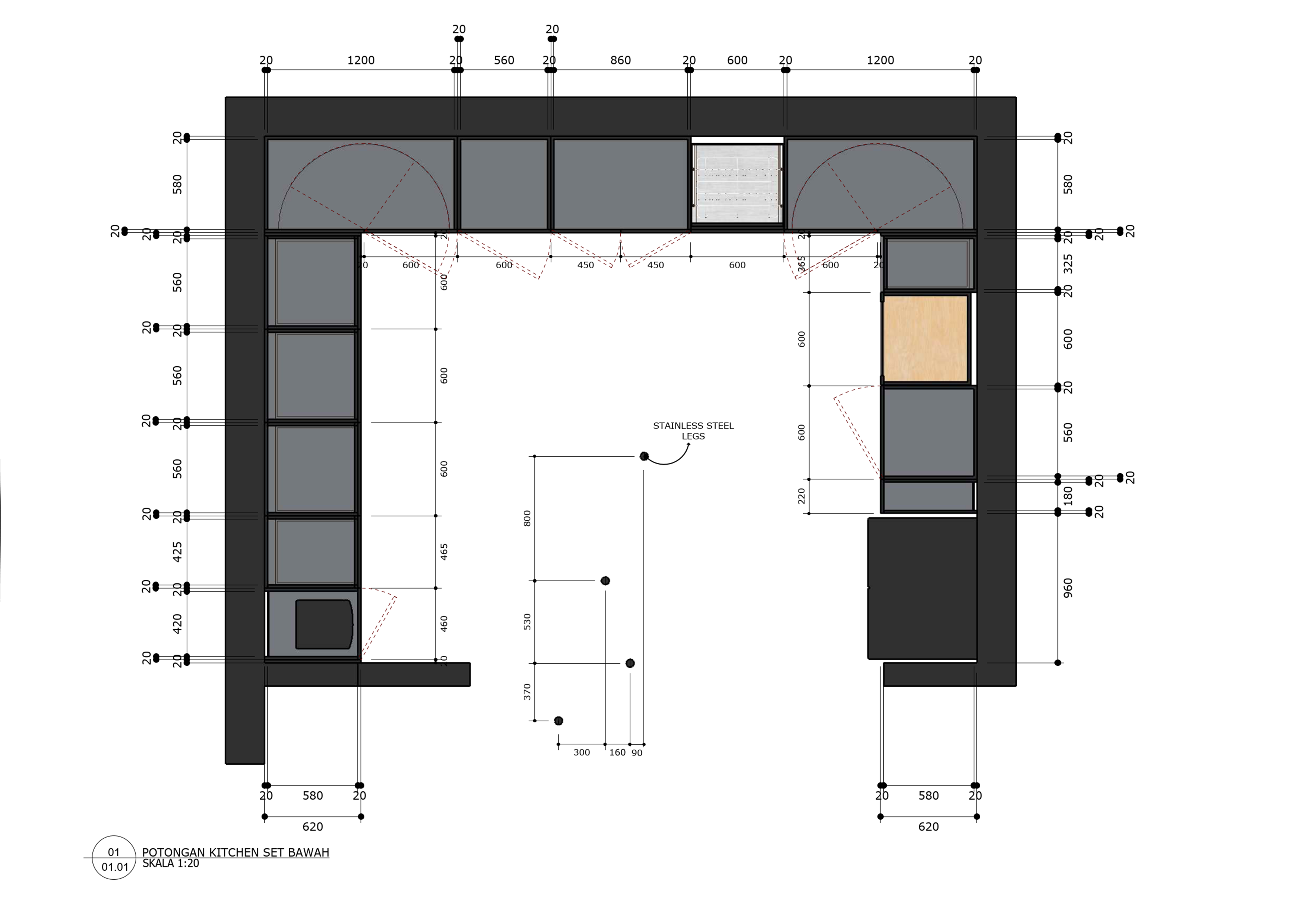 gambar kerja kitchen set pondok labu-12
