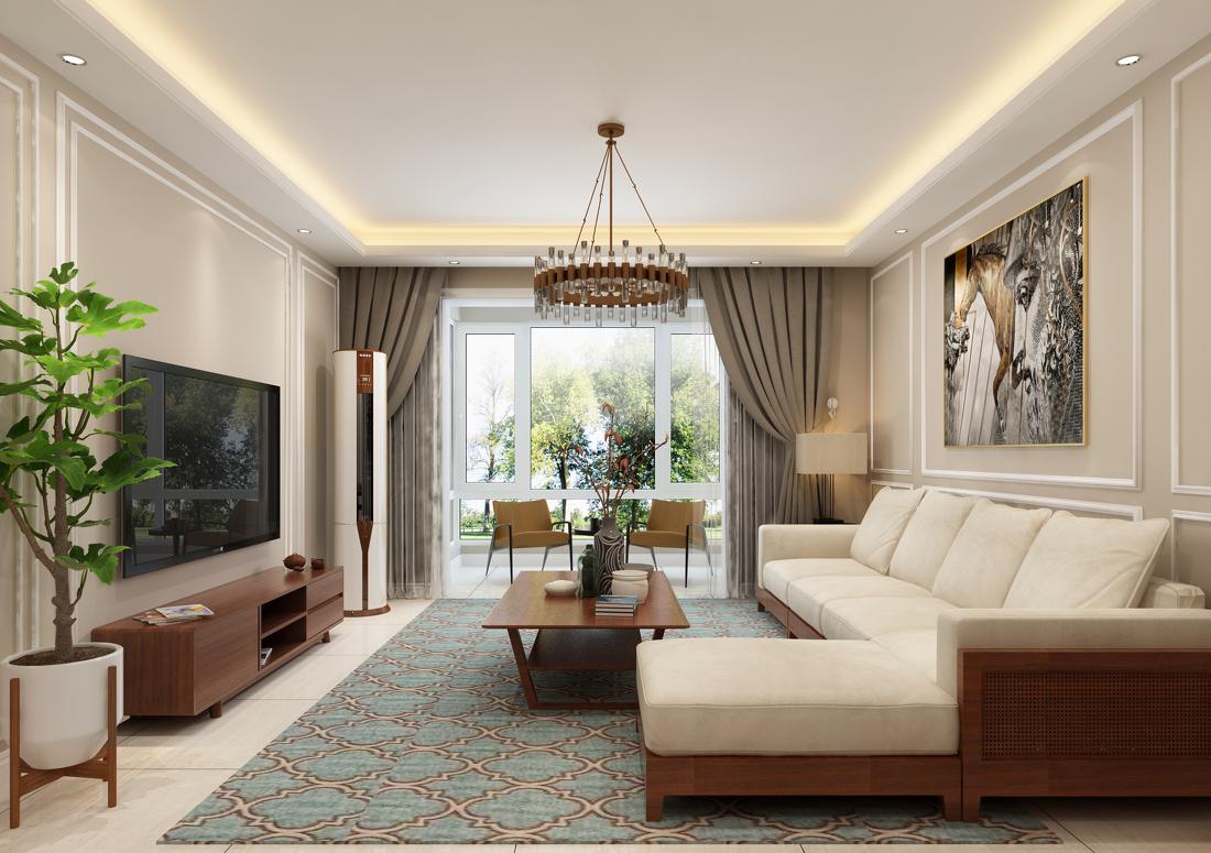 城南逸居148平米简欧风格设计案例-0