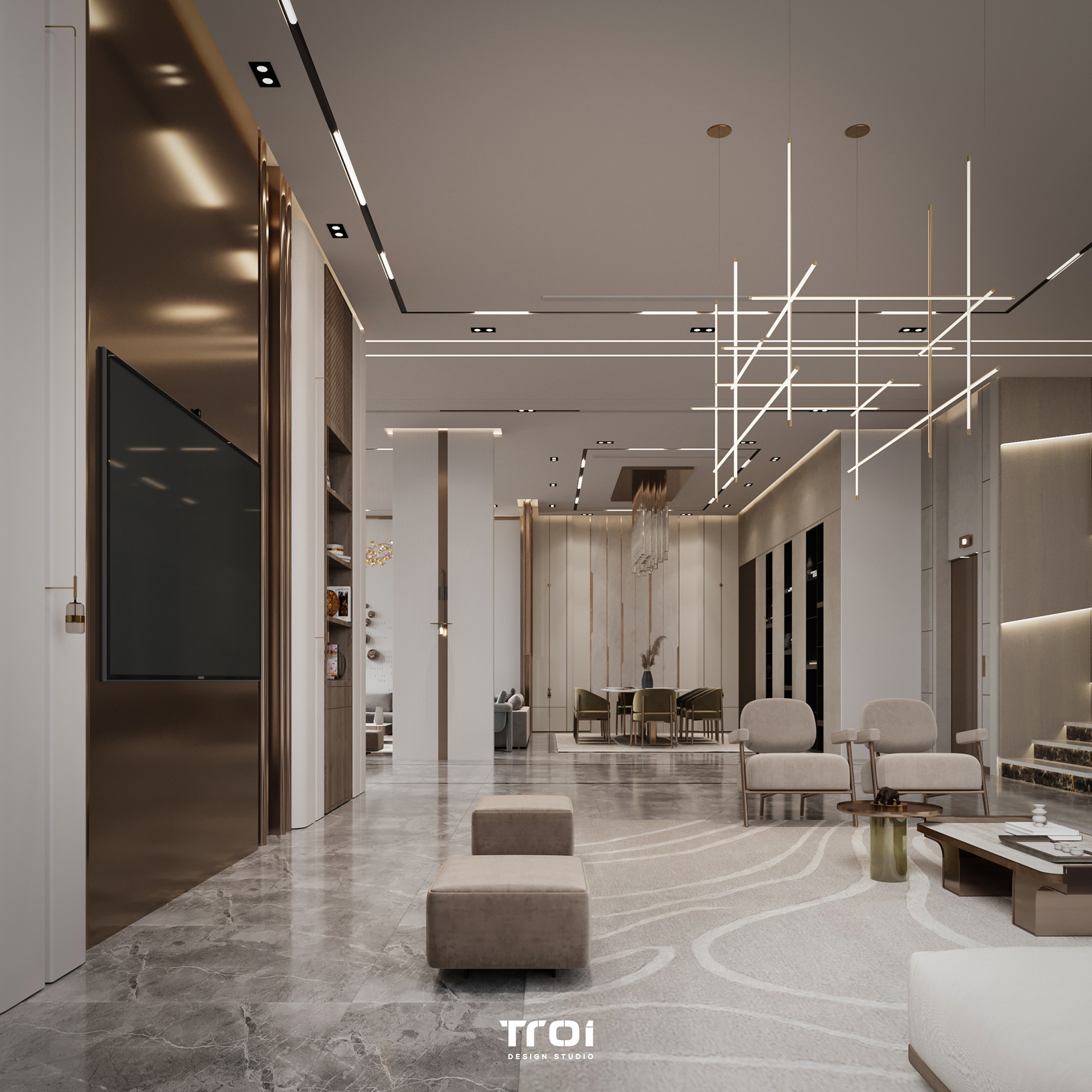 家庭大厅丨Troi Design Studio-17