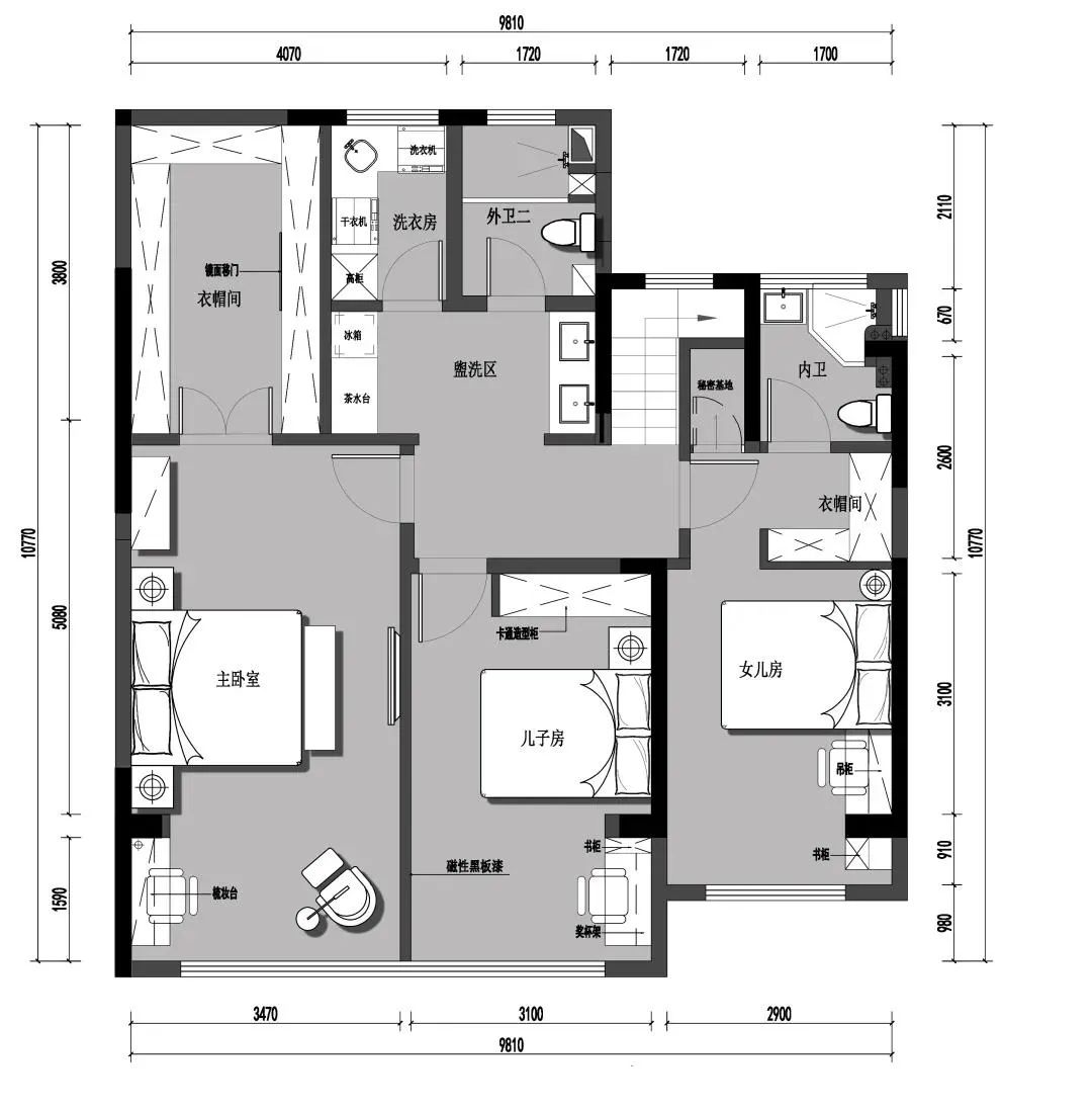 186㎡四口之家复式生活丨中国徐州丨鸿鹄设计-9