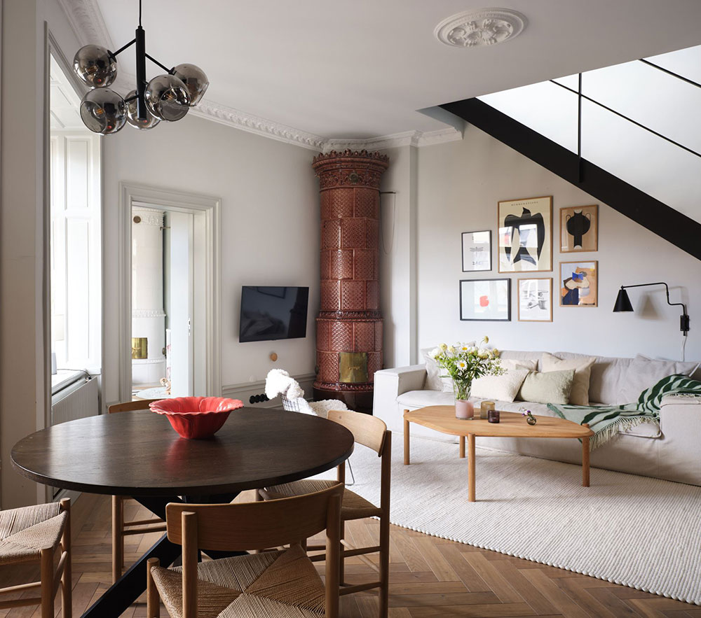 斯德哥尔摩独特阁楼公寓 | 乡村风格与现代设计完美结合-3