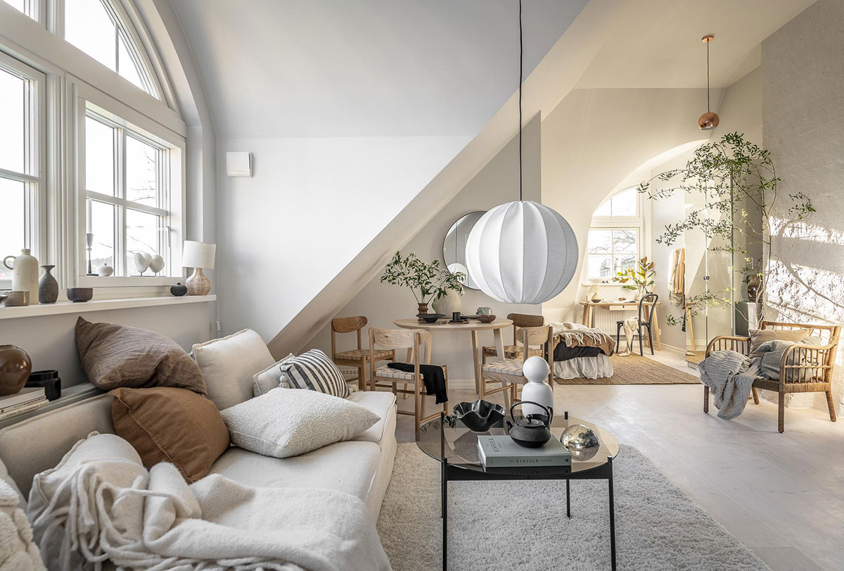 瑞典温馨阁楼公寓设计-1