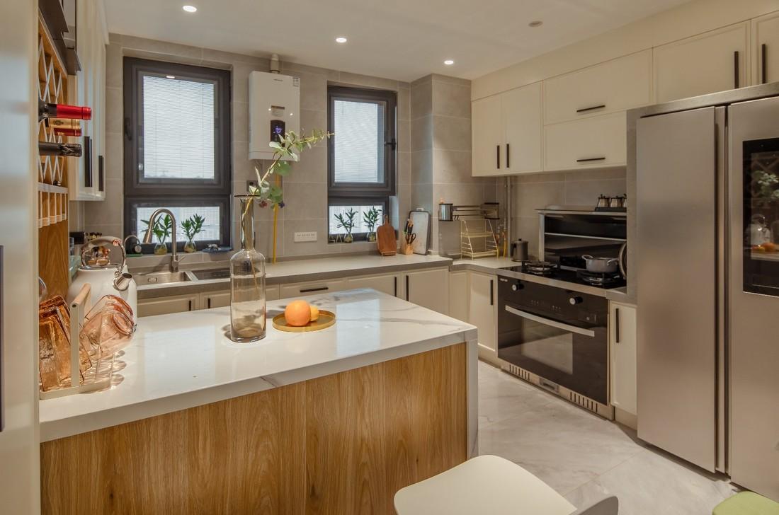 班帝尼设计丨平层丨远程设计的开放式厨房-7