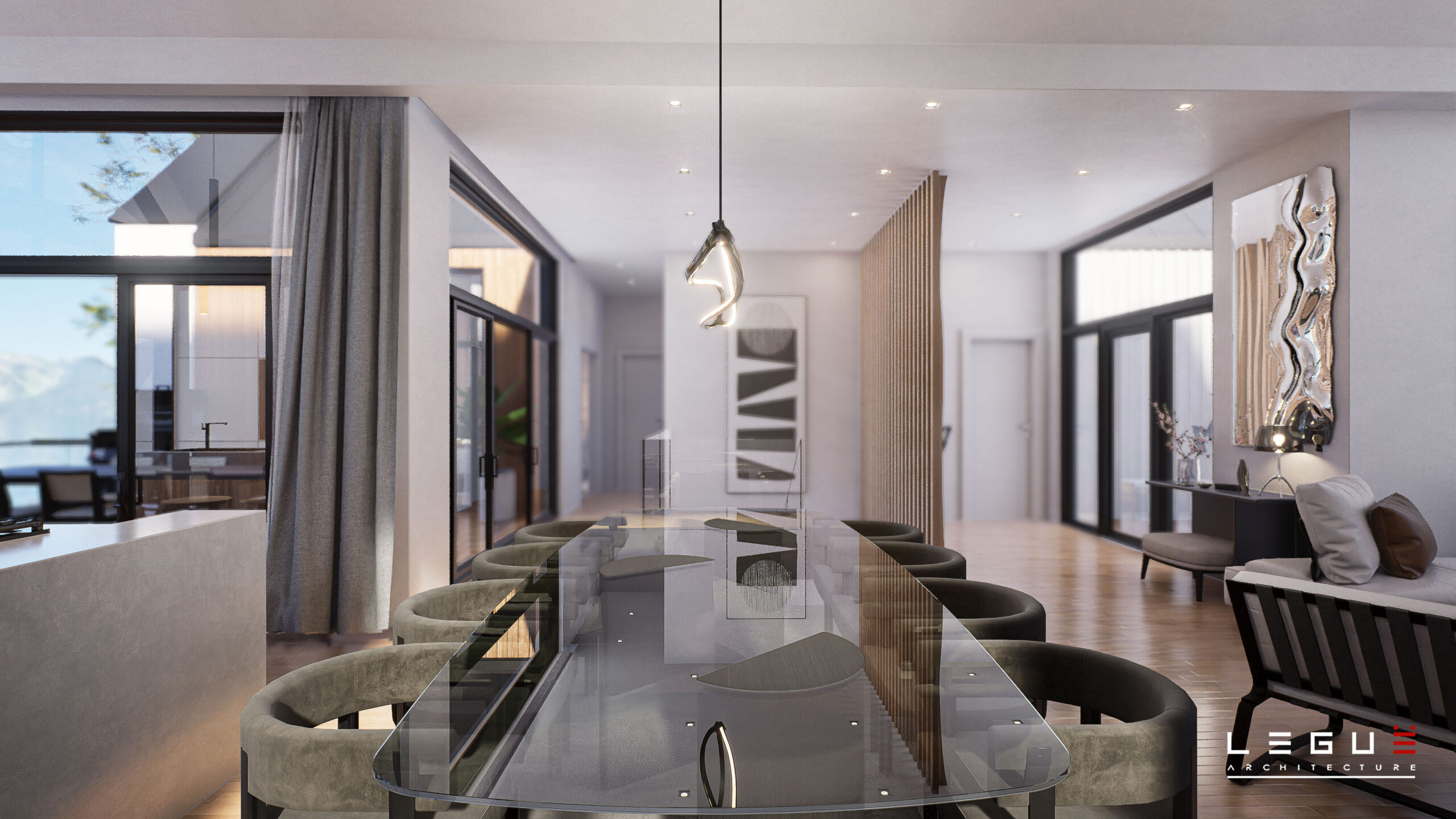 302号房屋平面图

注：Plan de maison常见意思是房屋平面图 ，Ë 在这里可能是输入错误，推测原文可能是 302 相关的编号 丨Leguë Architecture-27