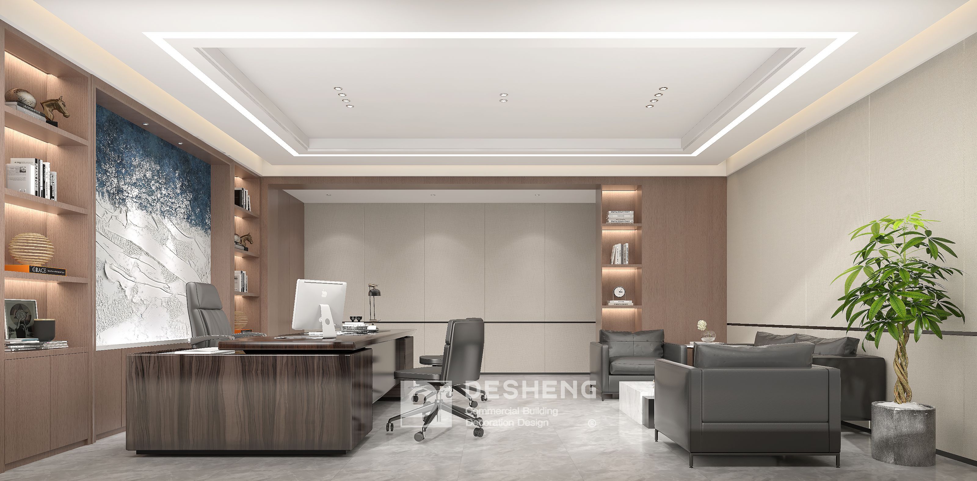 德盛装饰办公室装修案例-朗盈科技-2