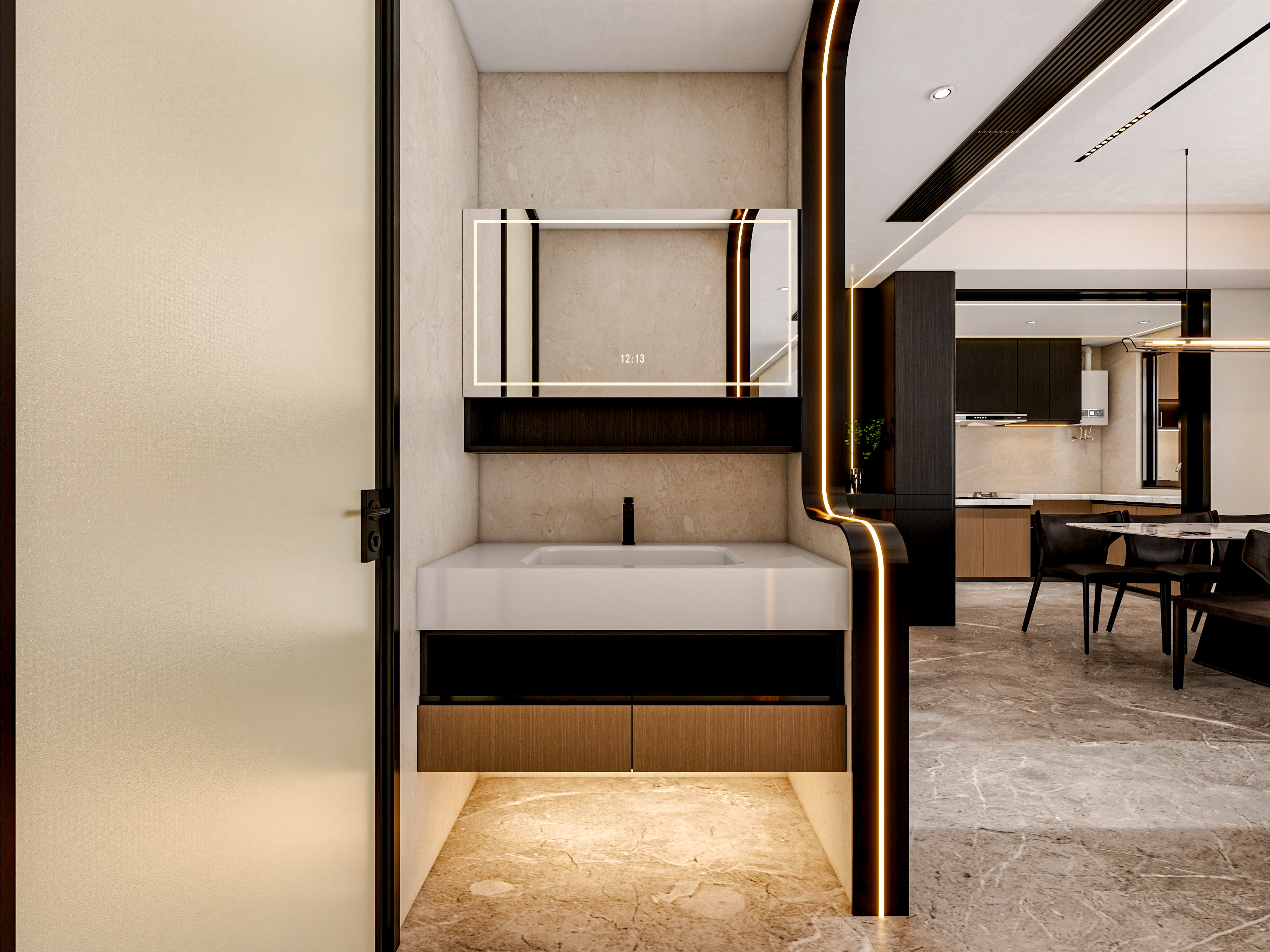 四川成都锦粼湖院二期（118平方意式极简三居室）-45