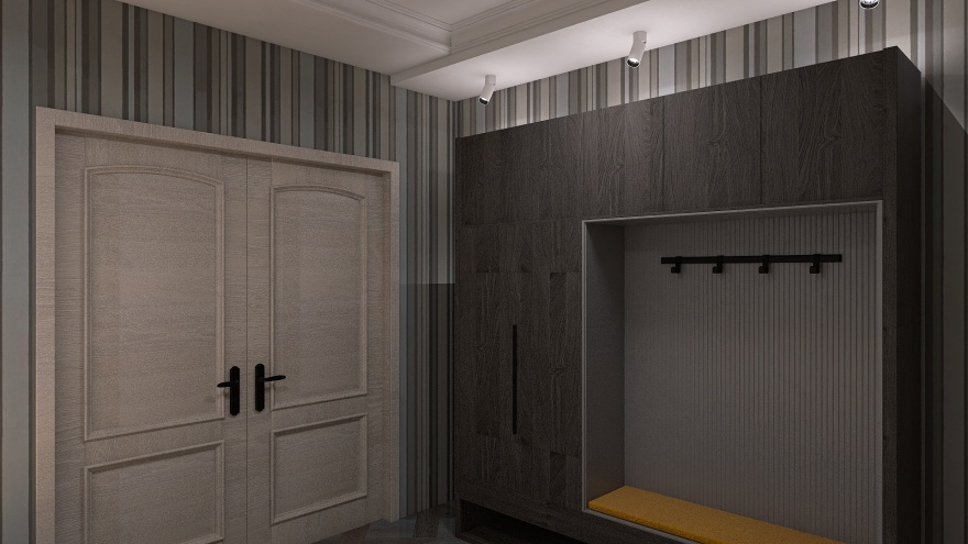 3D visualization of the hallway interior:-2