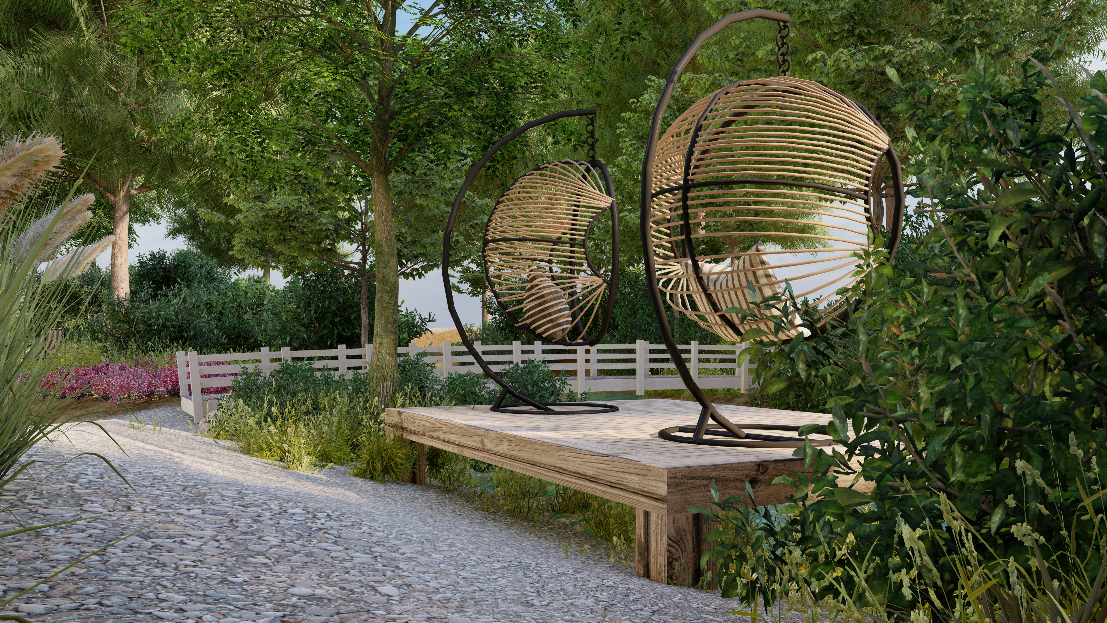 后院设计与三维渲染丨中国德州丨EF Architectural Design Studio-14