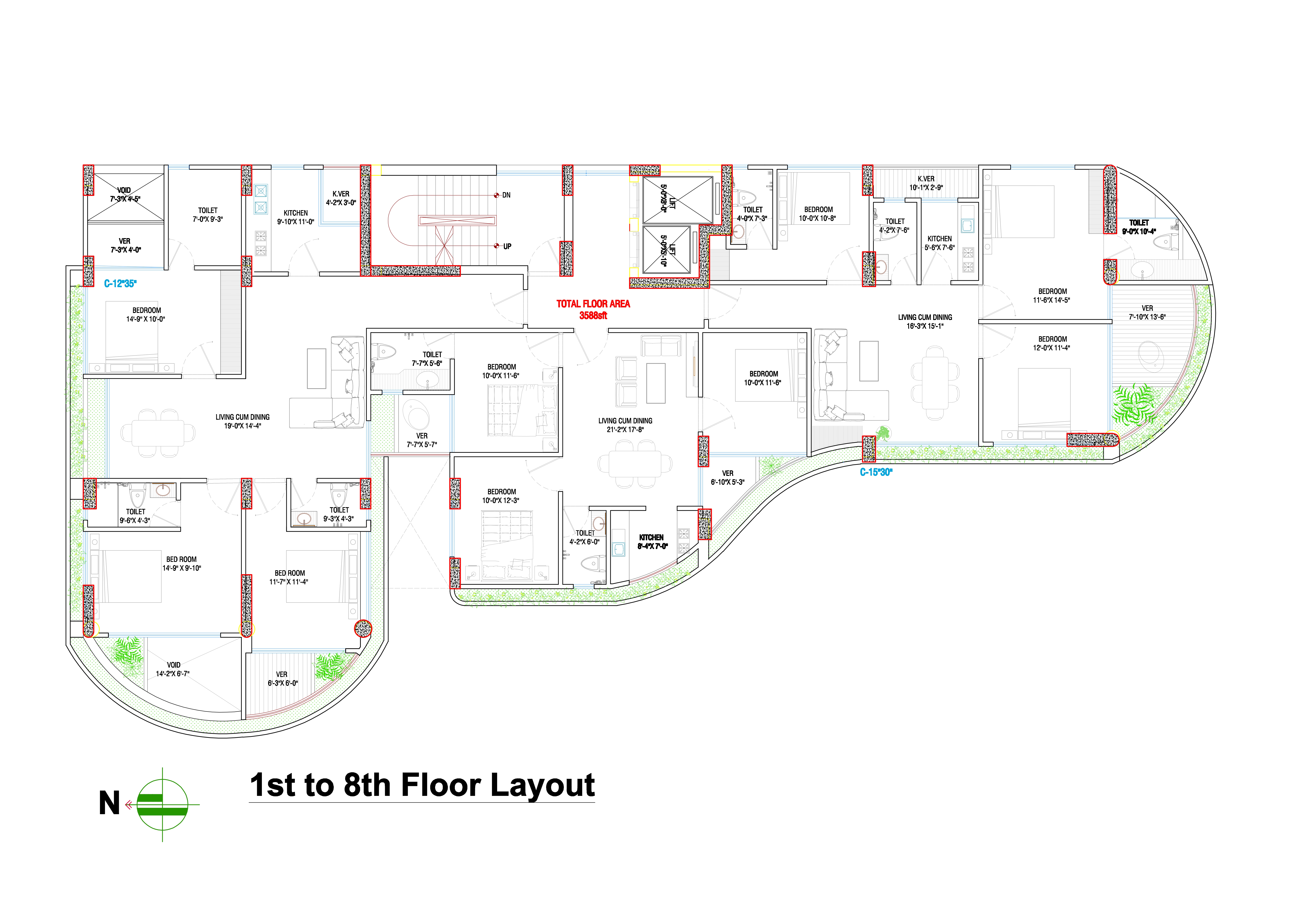10(B+G+9) storied apartment design.-5