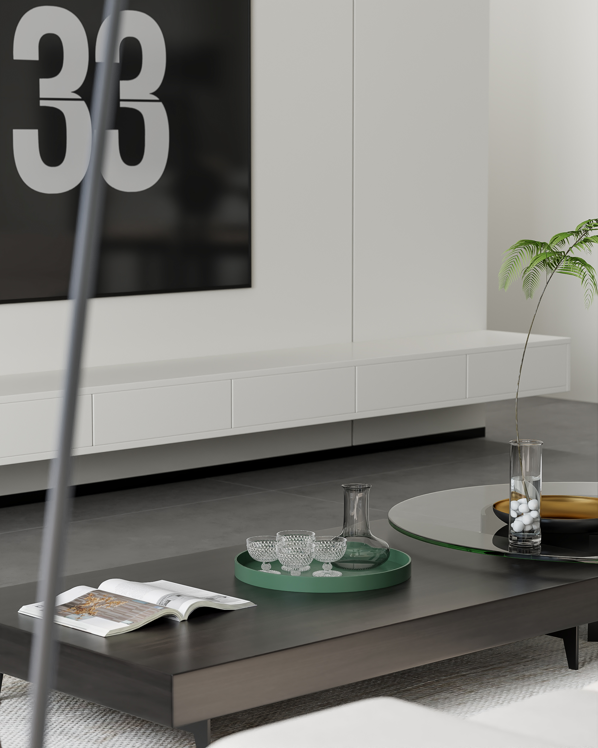 现代黑白灰客餐厅-1