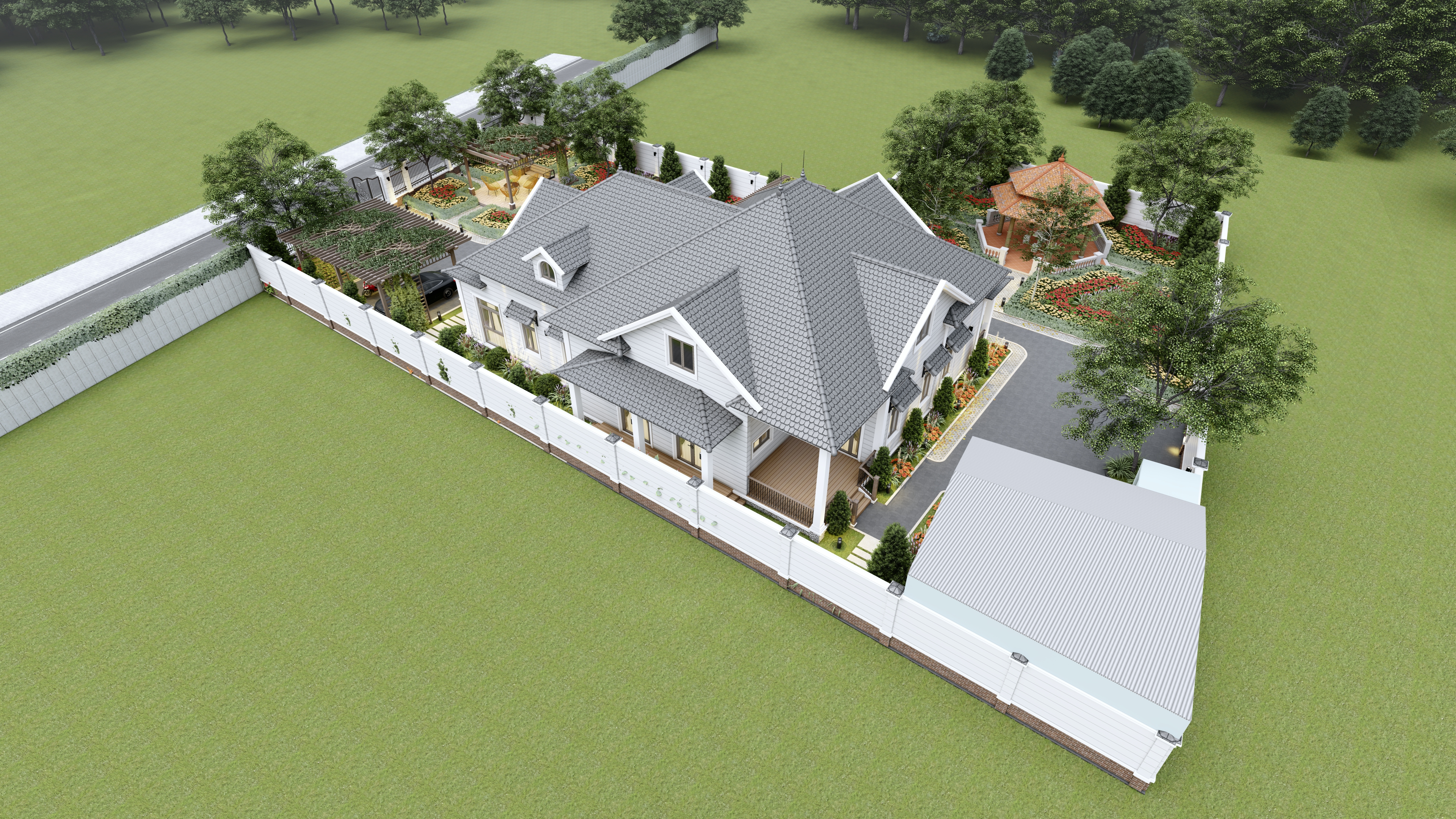 NHÀ VƯỜN NGHỈ DƯỞNG 14X21 - PHONG CÁCH VILLA KIỂU MĨ-18