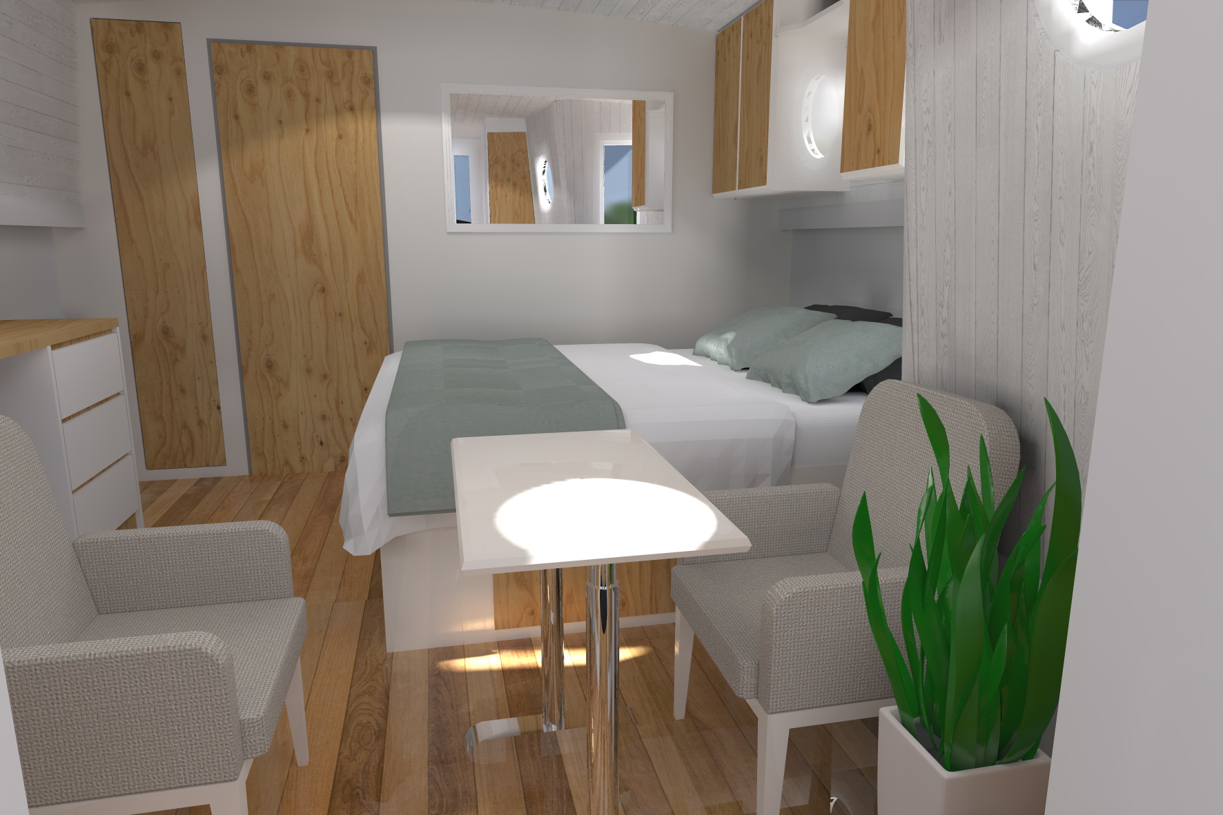 BARGE CANAL BOAT white bedroom 2014-0