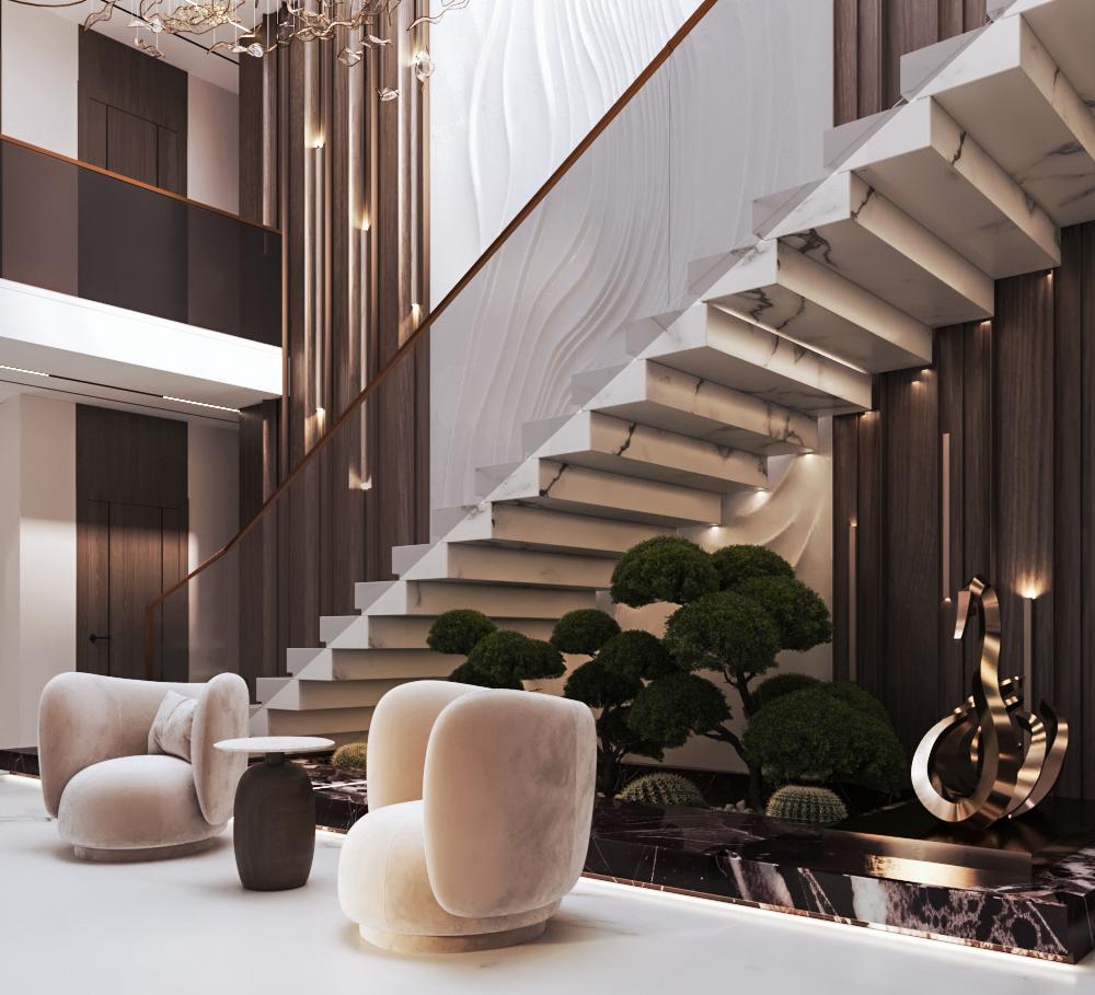 Luxurious villa double hight reception-12