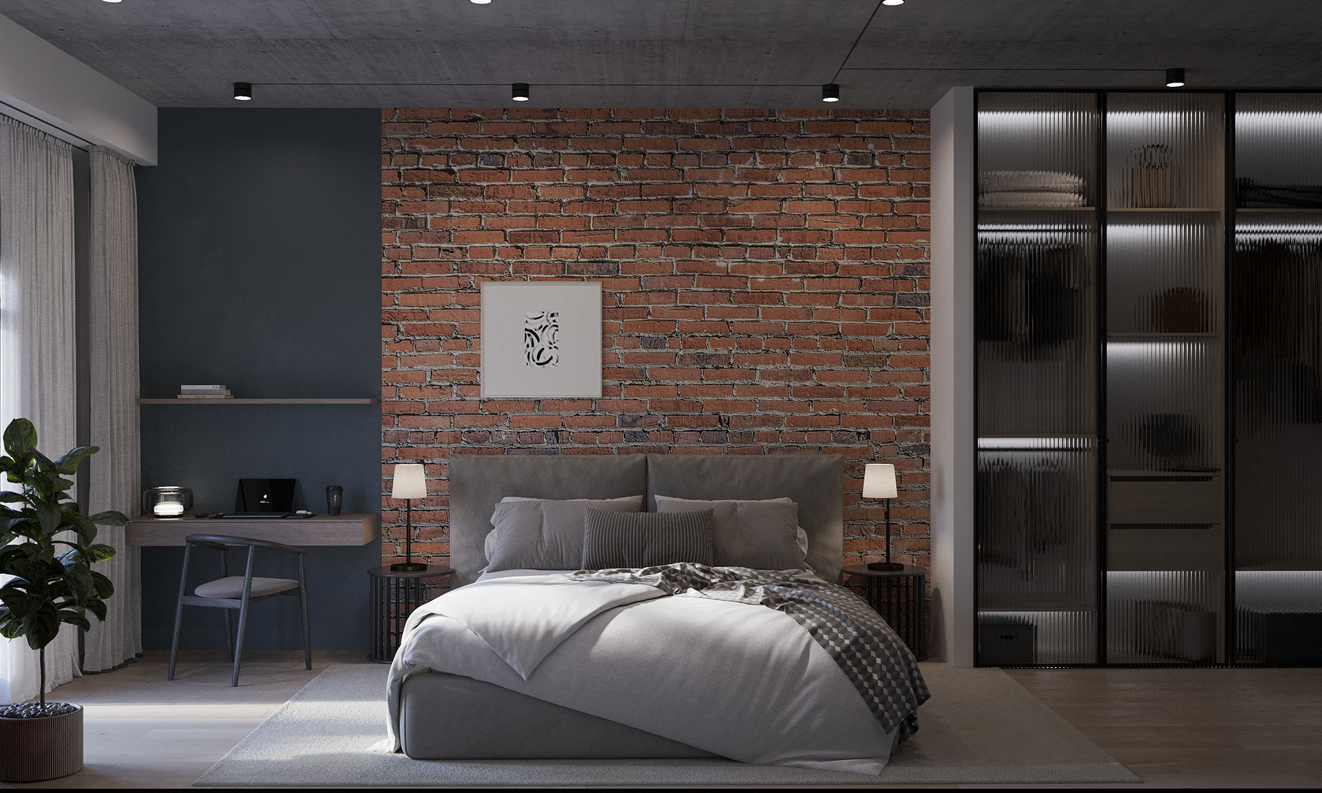 80m2 apartment in industrial style-11