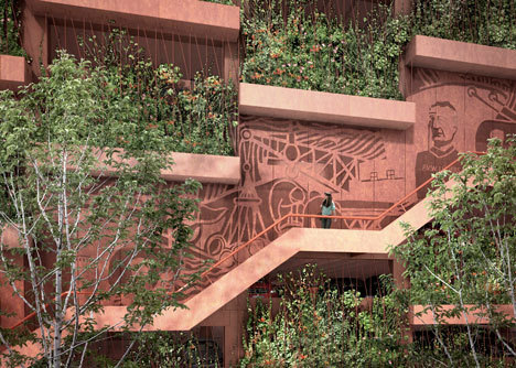 Car park by JAJA Architects features a planted facade and rooftop park-6