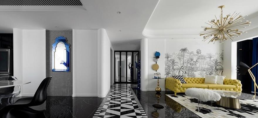 幸福格调平层家居,克莱因蓝帝国黄的时尚盛宴-6