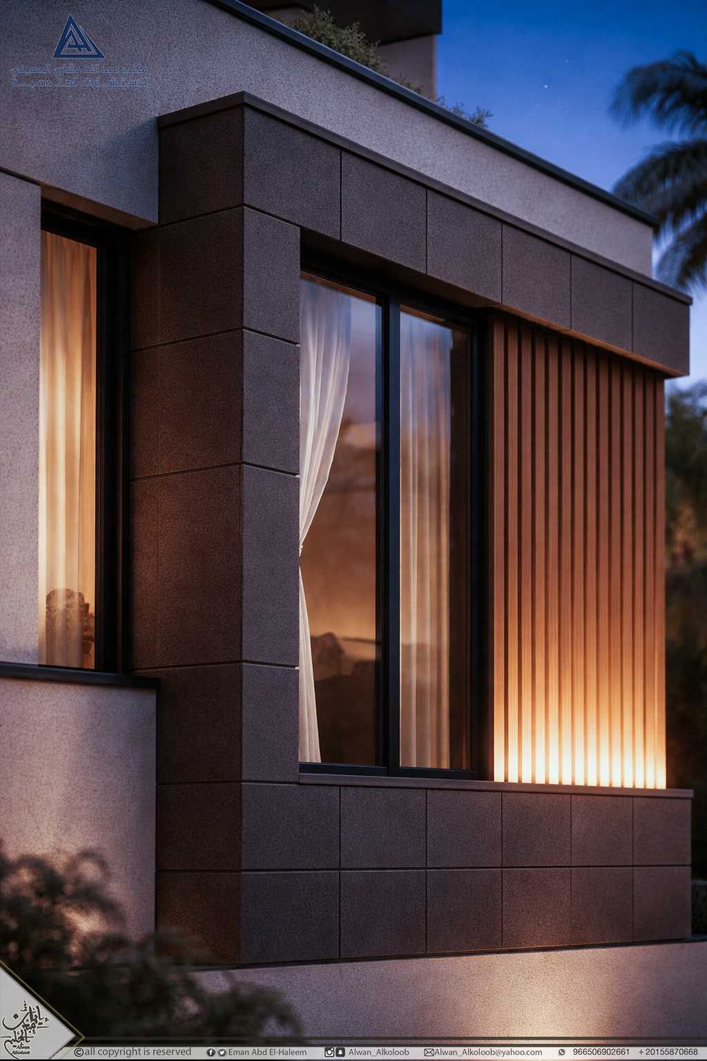 Contemporary Villa Exterior | Stone + Wood Harmony-4