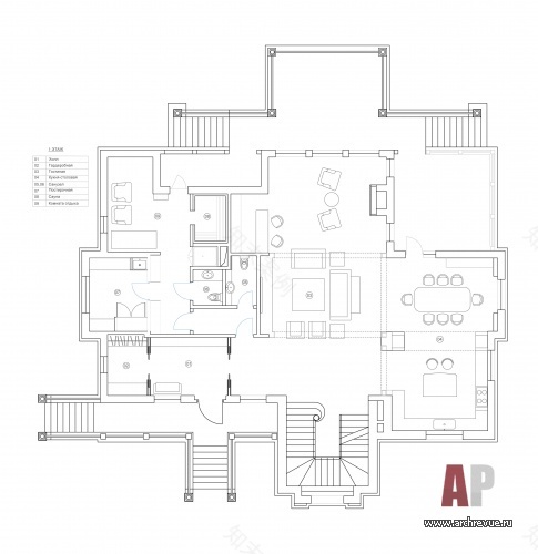 580平米经典独栋别墅室内设计丨设计师 Татьяна Цивилева-64