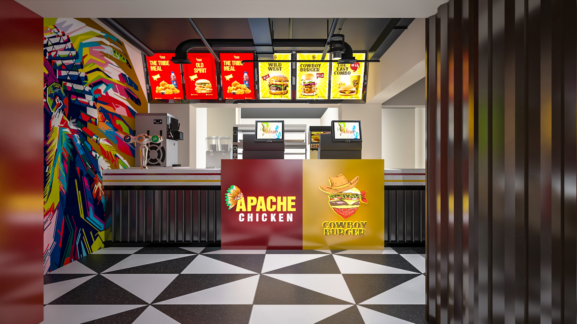 COWBOY & APACHE RESTAURAN 餐厅设计丨埃及丨E H A B I S H A K DESIGNS-9